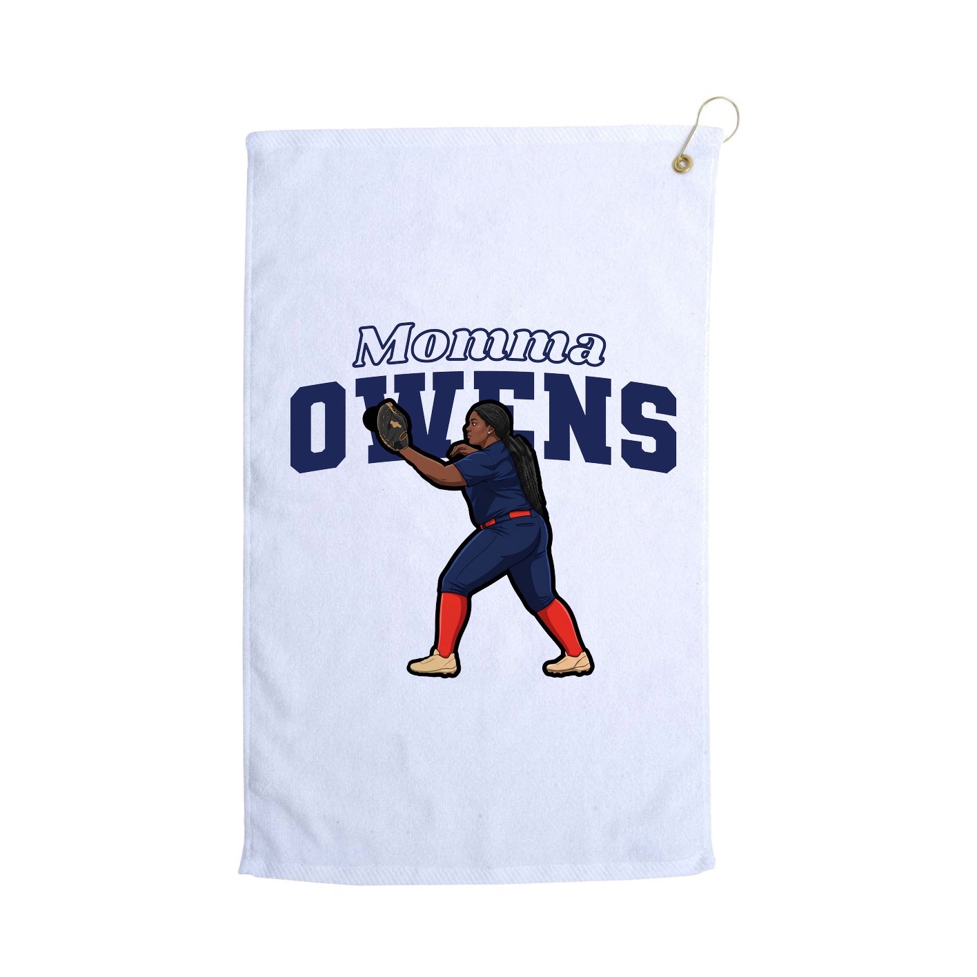 Golf Towel — Mothers Day Block in White
