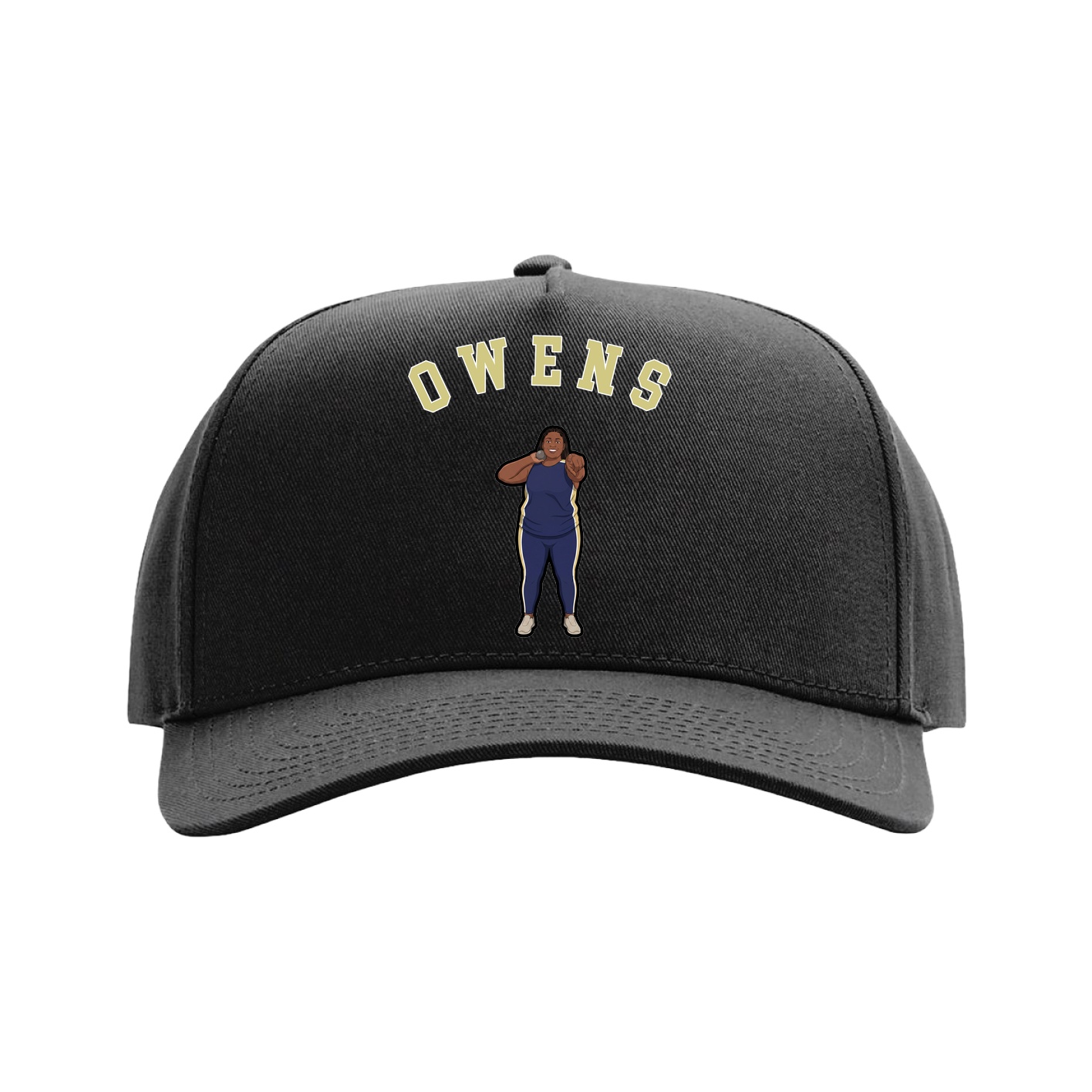 Full Fabric Five-Panel Champ Cap — Shirsey Arch in Black