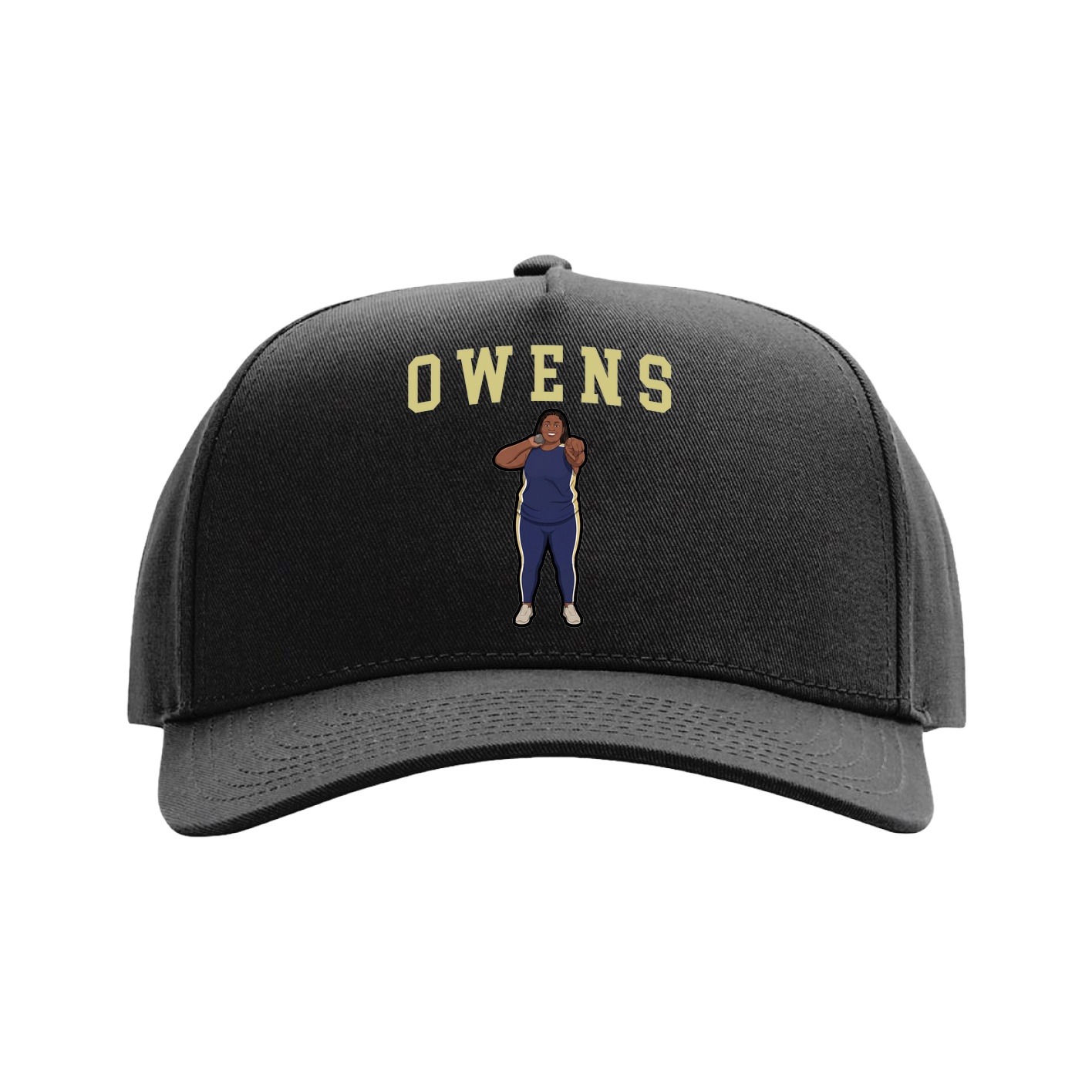Full Fabric Five-Panel Champ Cap — Shirsey in Black