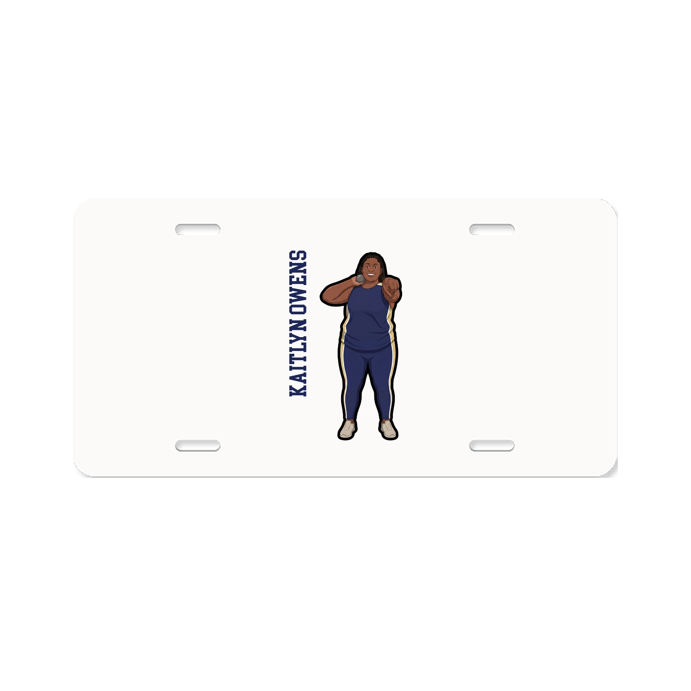 License Plate — Name Vertical in Classic