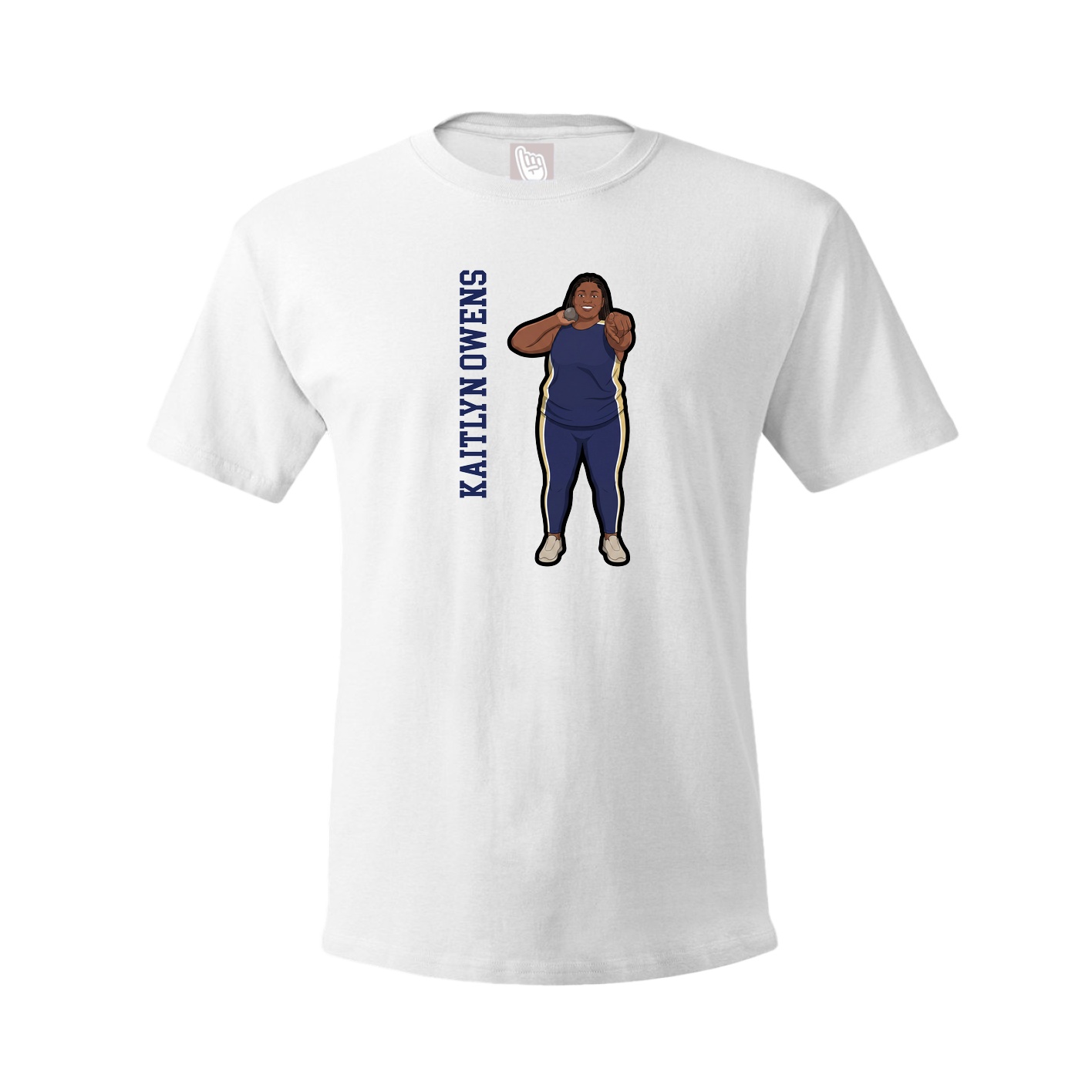 Youth Tee — Name Vertical in White