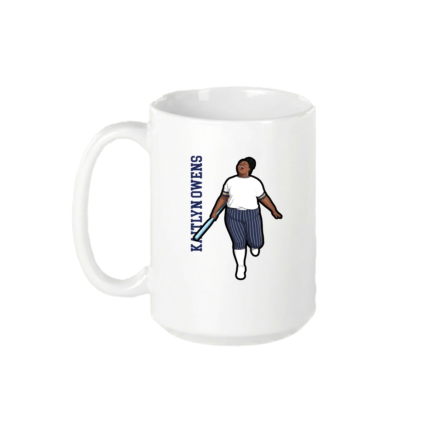 15oz Coffee Mug — Name Vertical in White