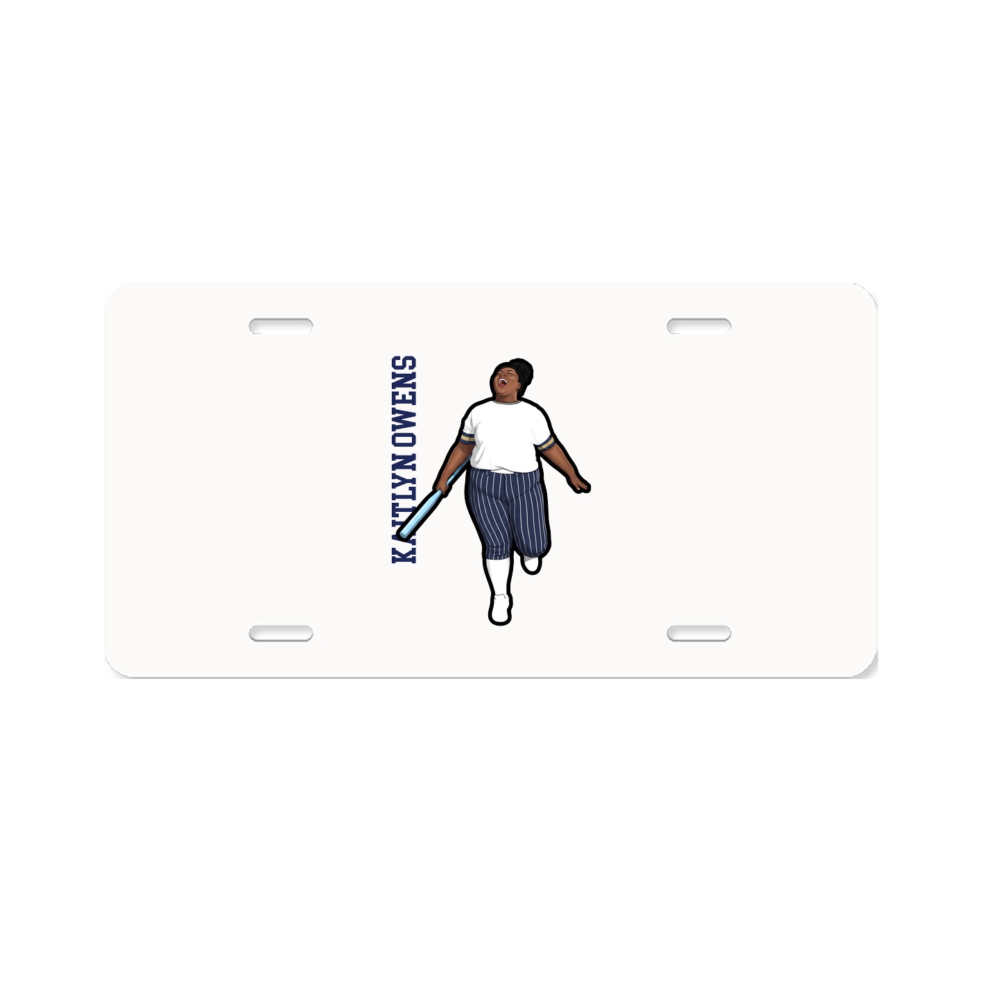 License Plate — Name Vertical in Classic