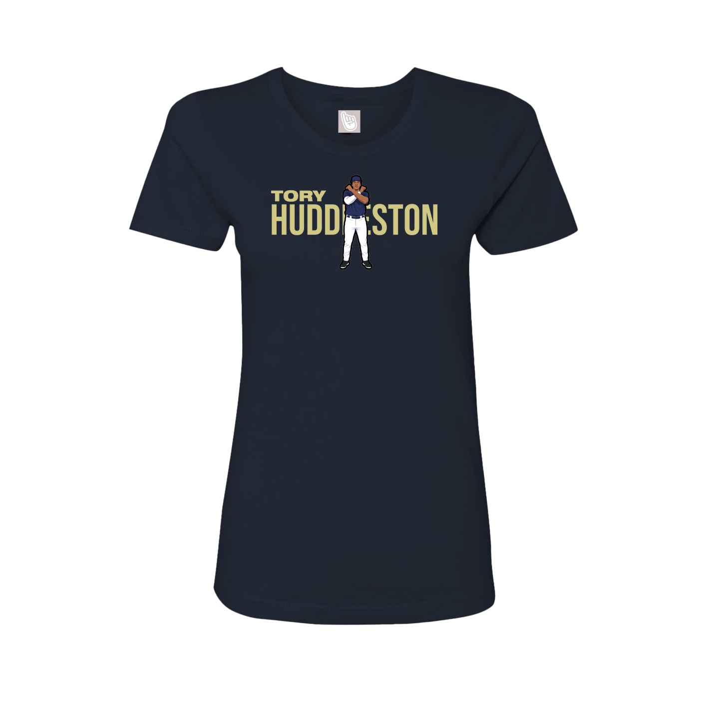 Fitted Women's Tee — Player Name in Navy
