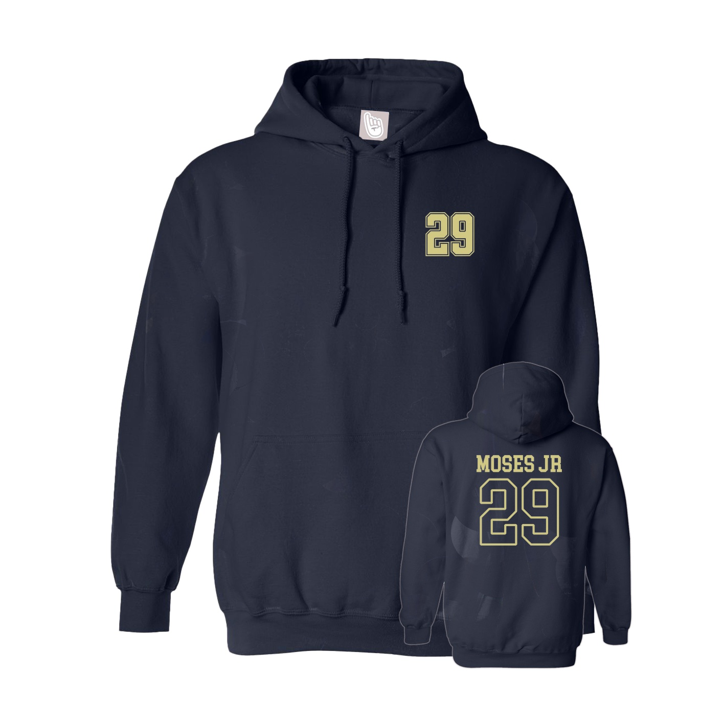 Youth Hoodie — Chest Back in Navy