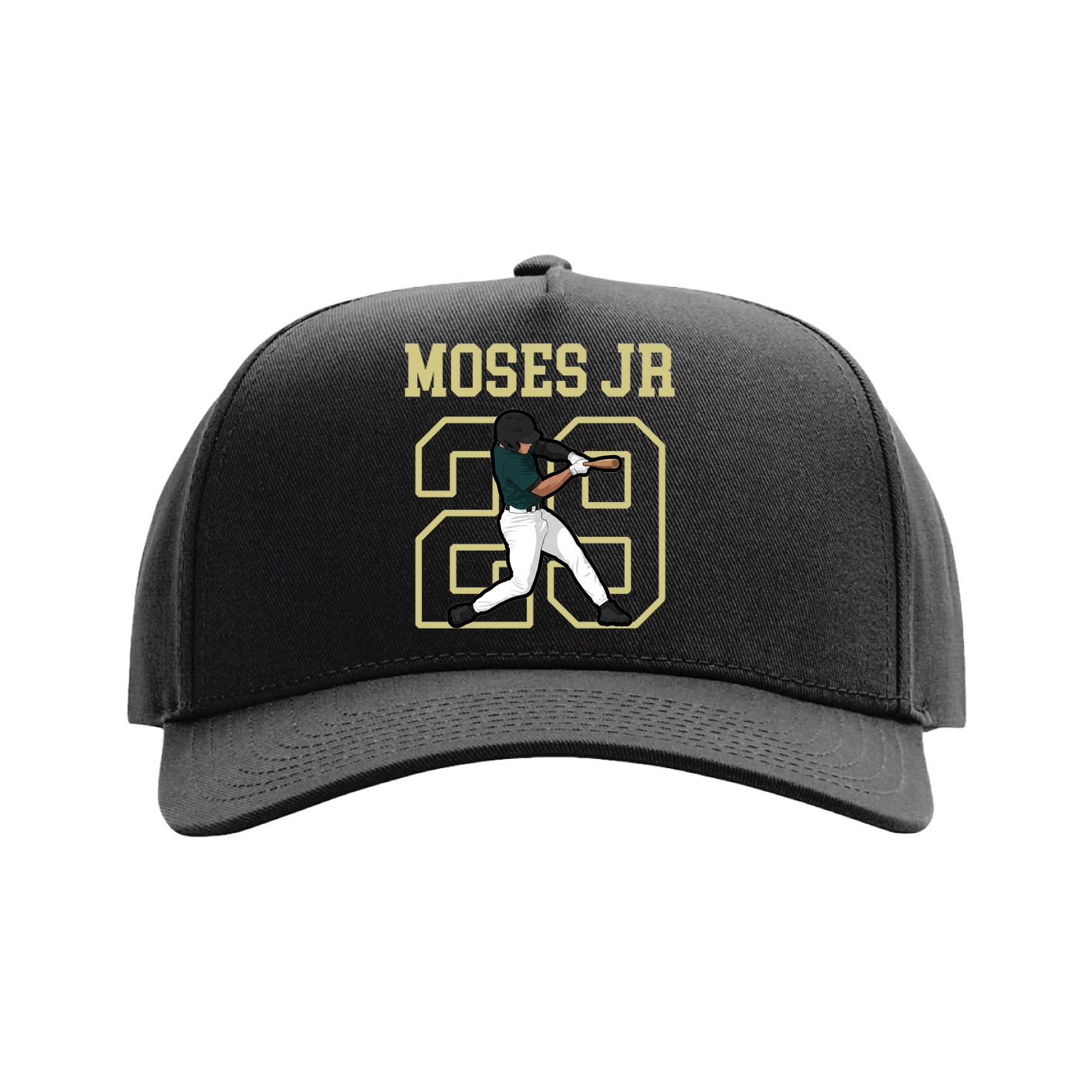 Full Fabric Five-Panel Champ Cap — Shirsey in Black