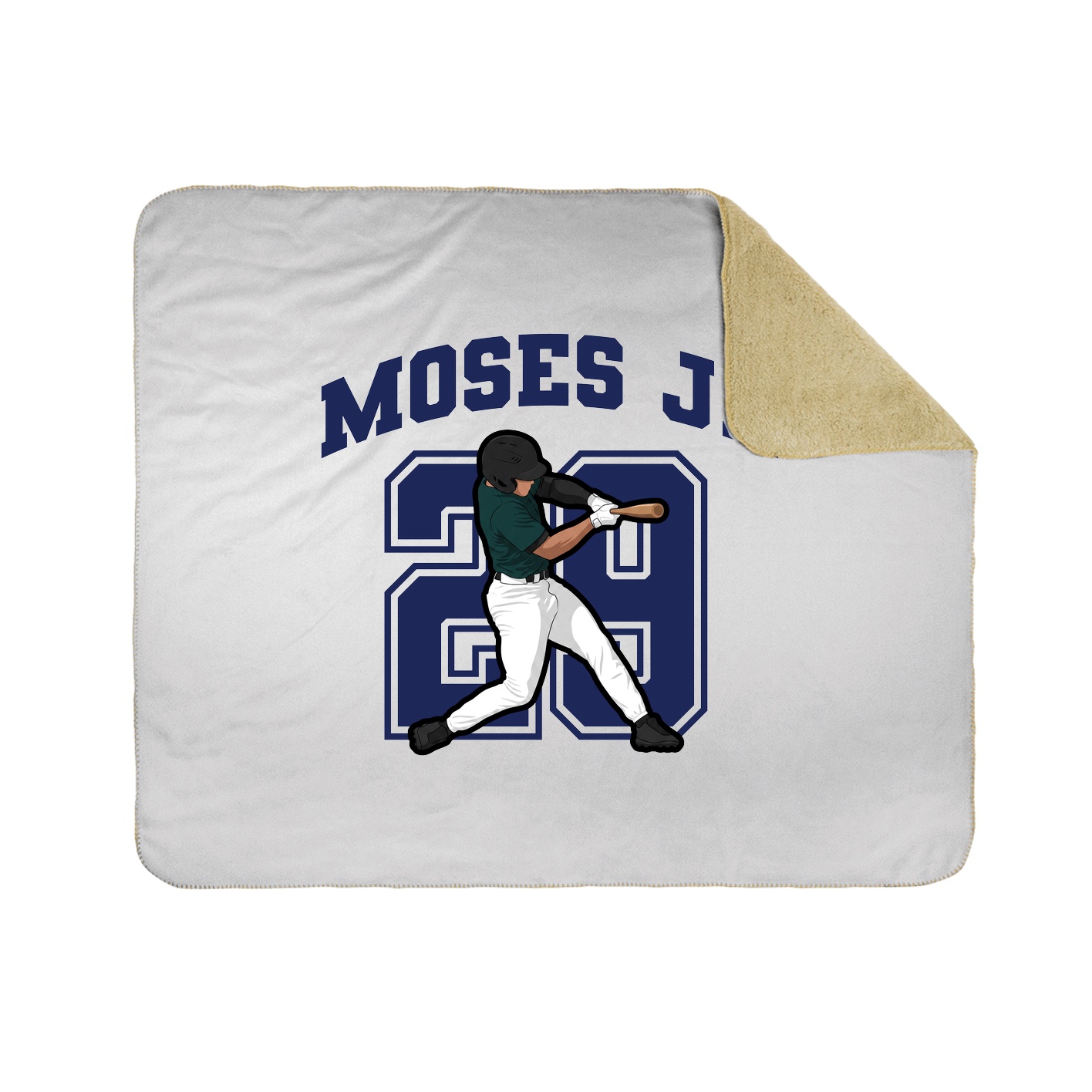 Throw Blanket — Number in White