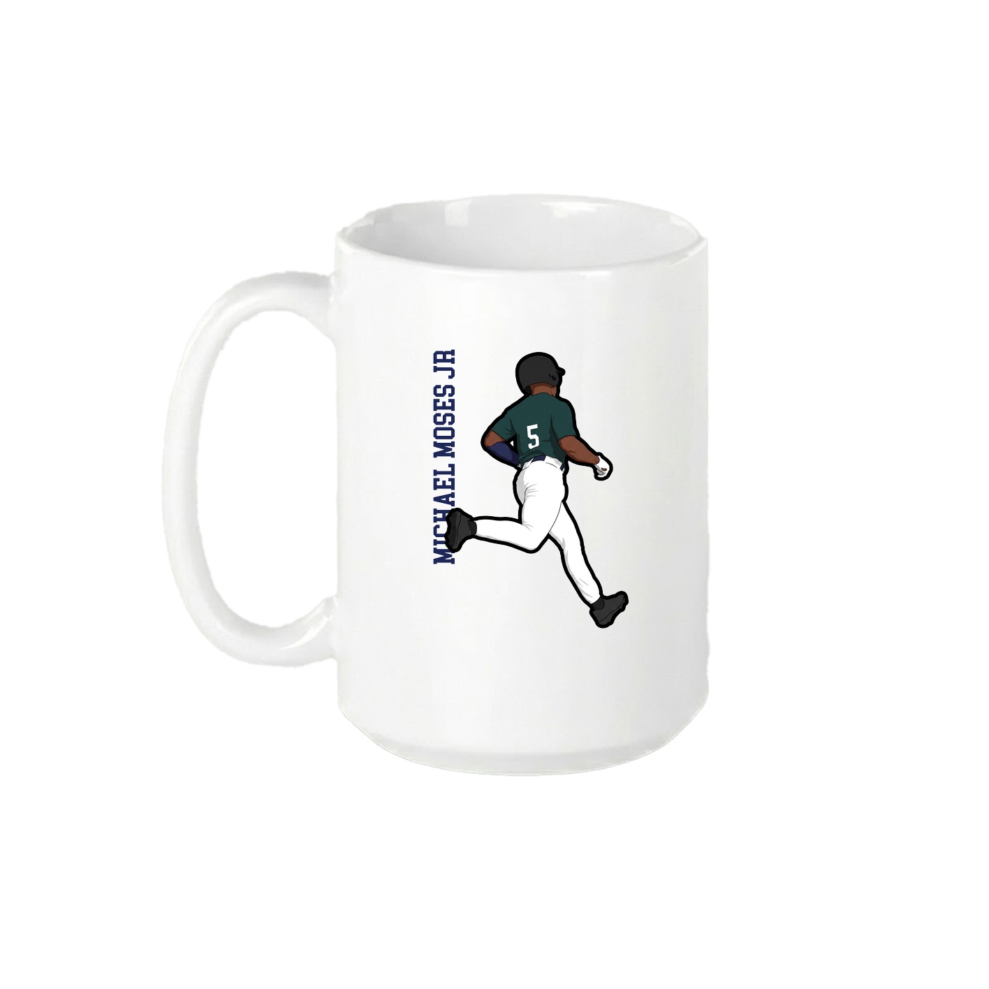 15oz Coffee Mug — Name Vertical in White