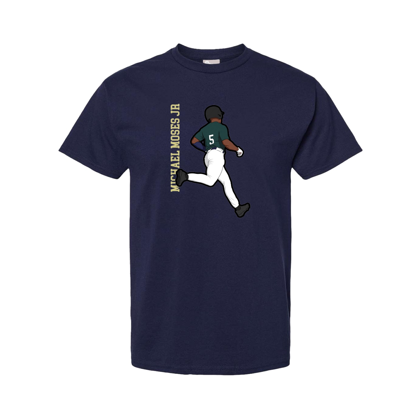 Tee — Name Vertical in Navy