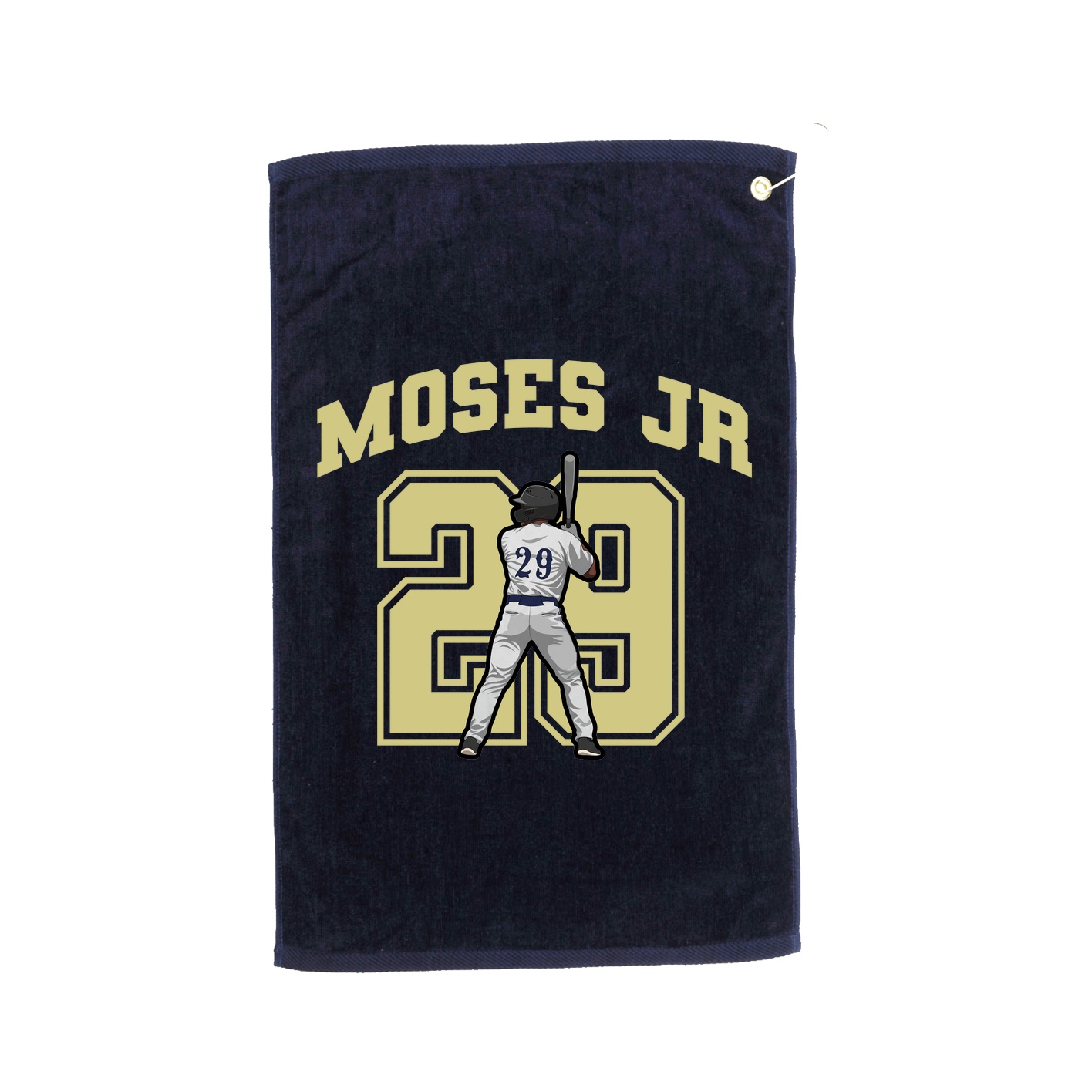 Golf Towel — Number in Navy