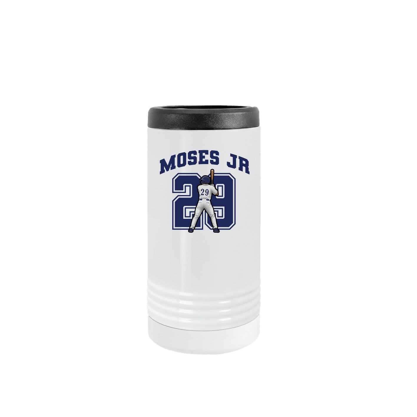 Slim Beverage Holder — Number in White