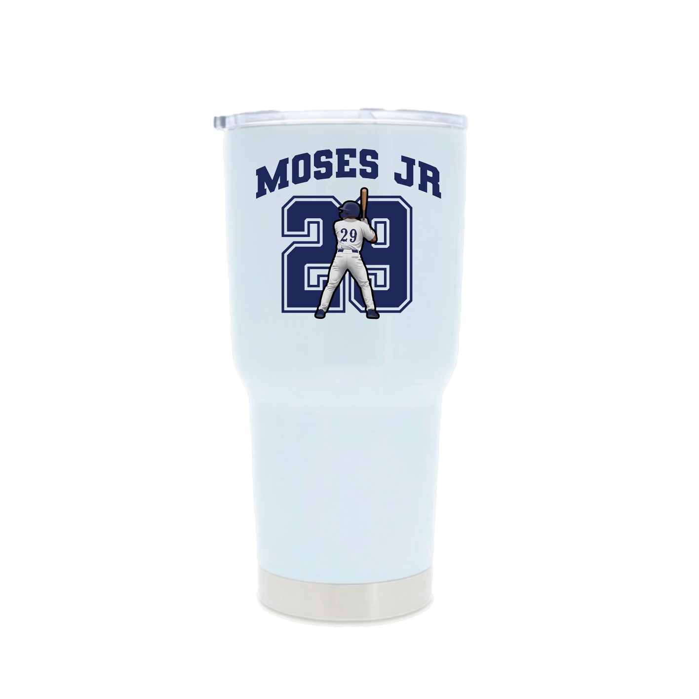 30oz Stainless Steel Tumbler — Number in White