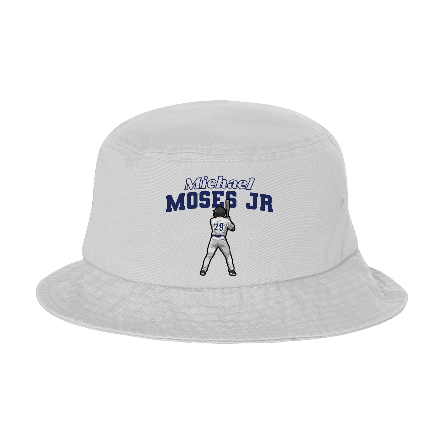 Bucket Cap — Name Arch in White