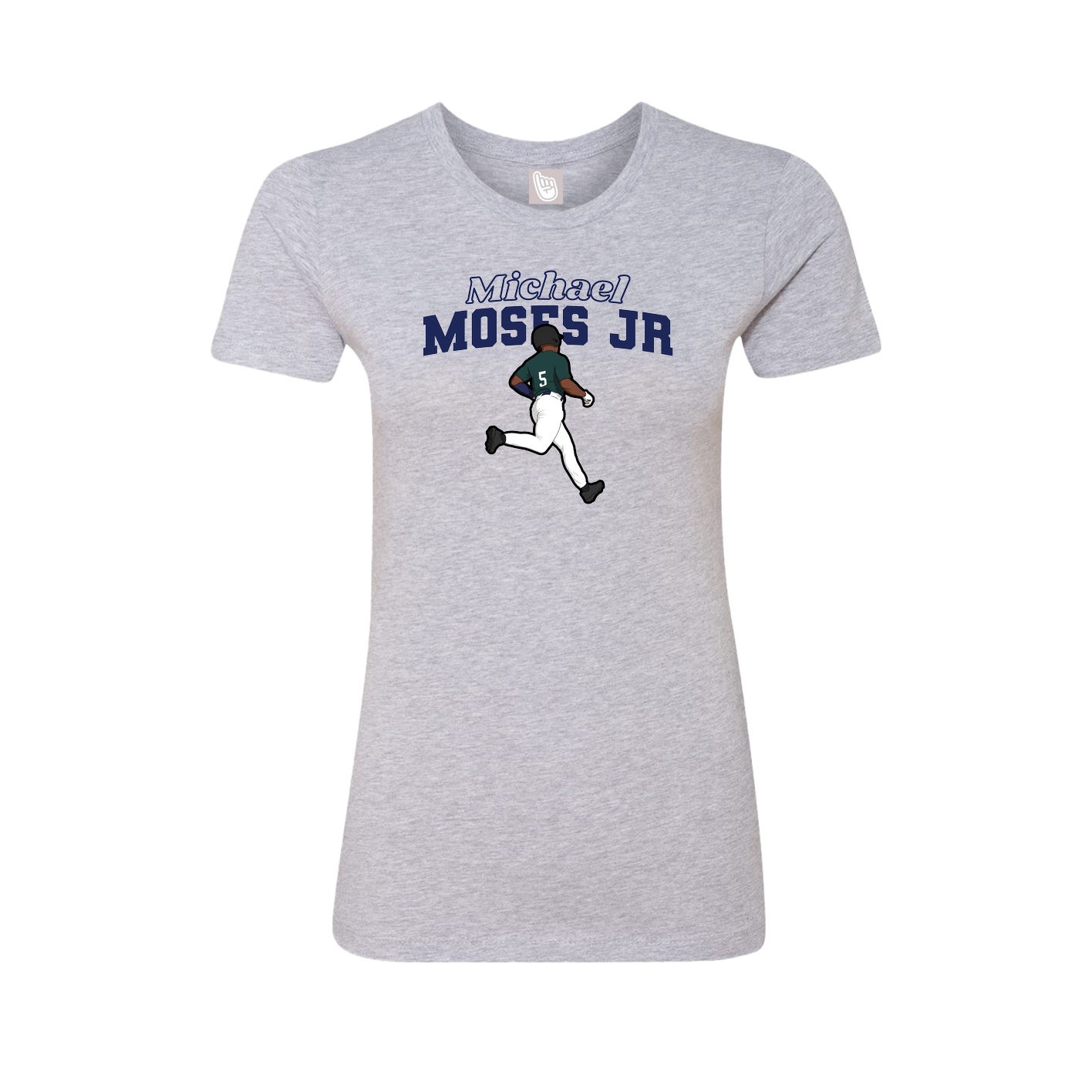 Fitted Women's Tee — Name Arch in Grey