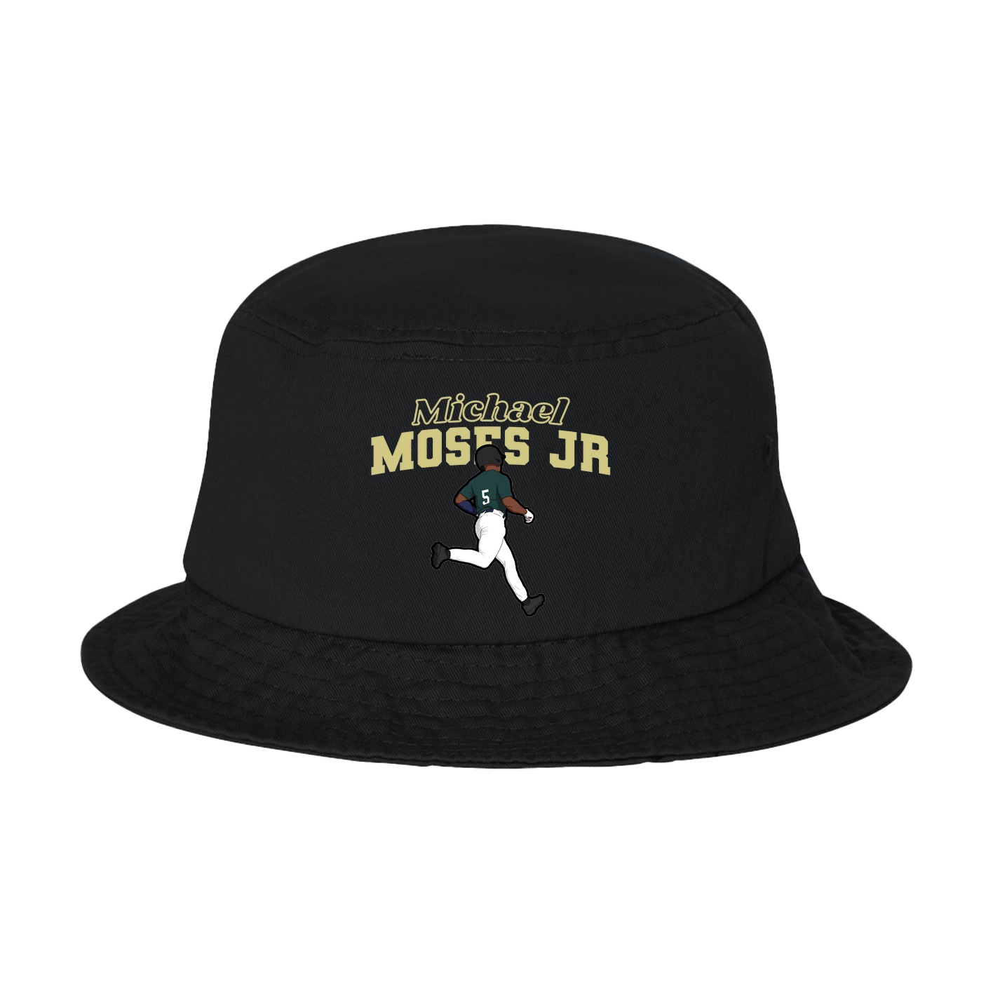 Bucket Cap — Name Arch in Black