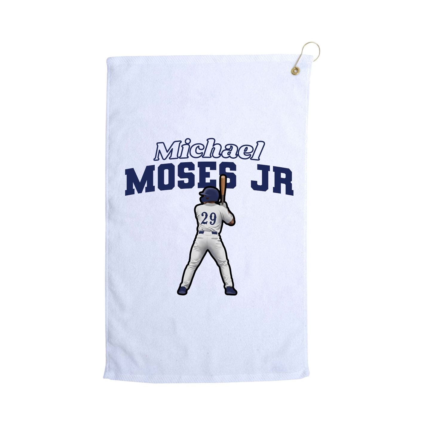 Golf Towel — Name Arch in White