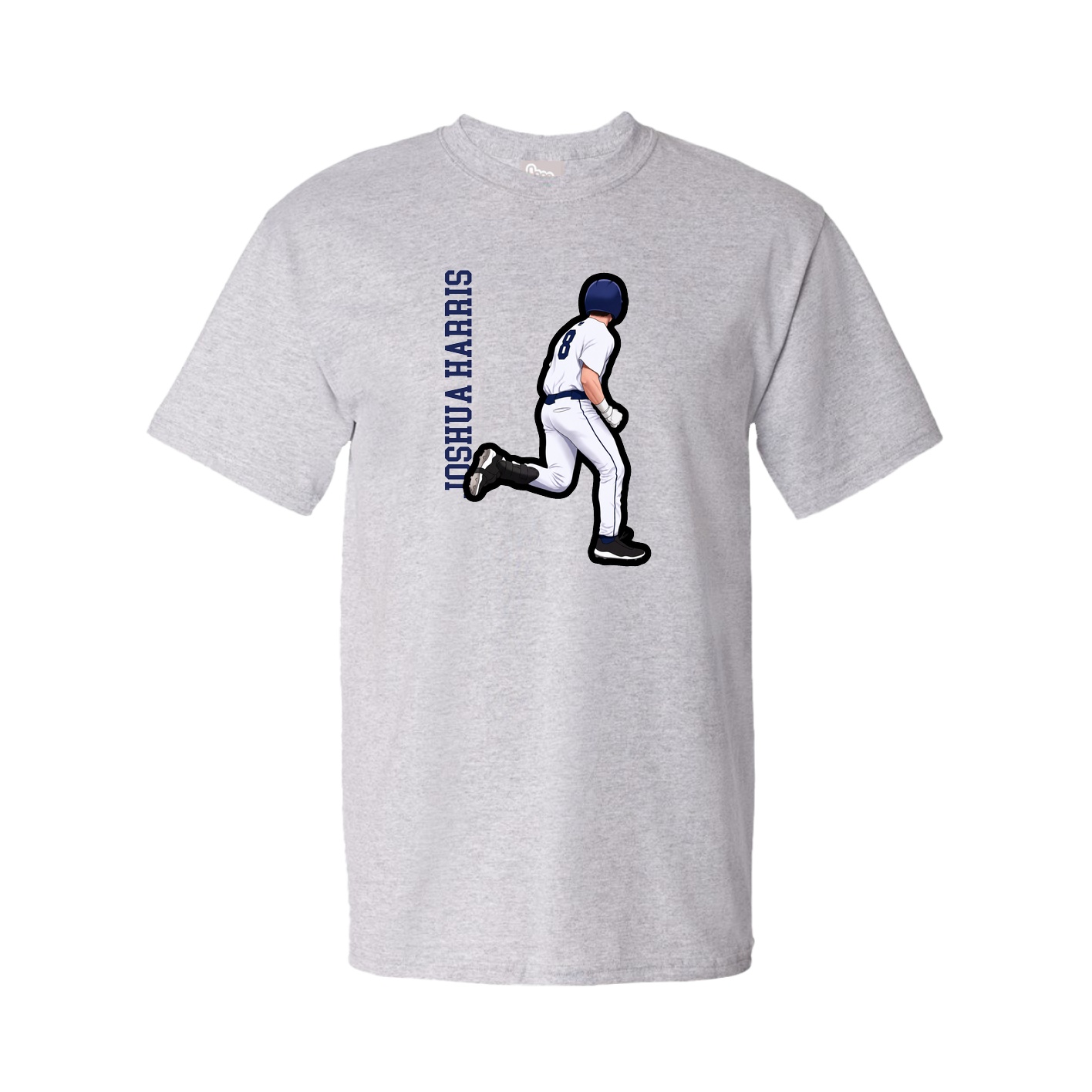 Tee — Name Vertical in Grey