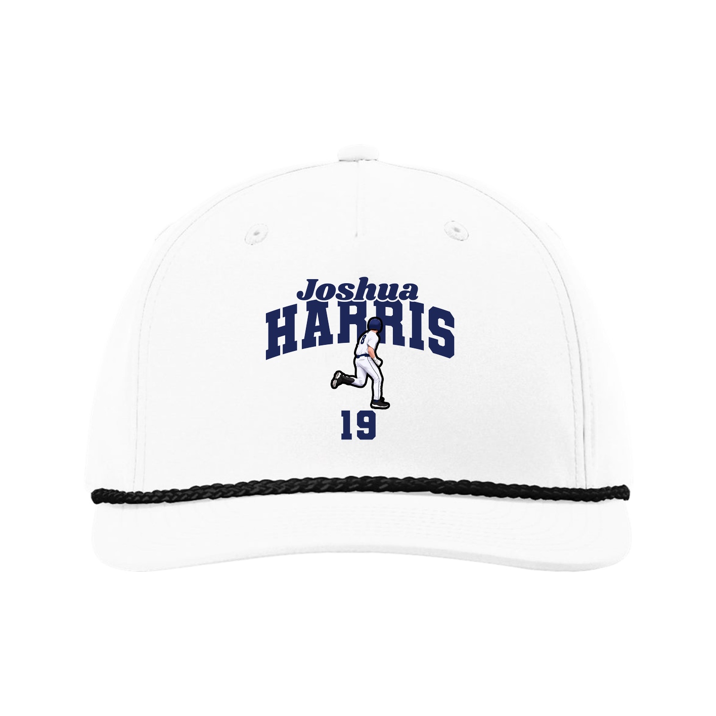 Five-Panel Classic Rope Cap — Signature Arch in White