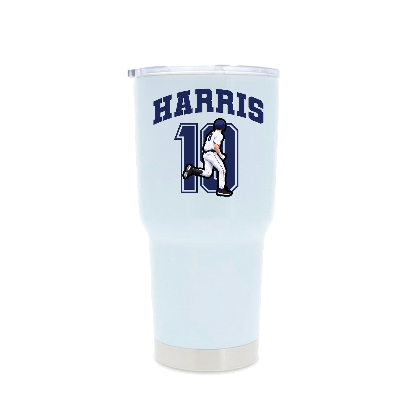 30oz Stainless Steel Tumbler — Number in White