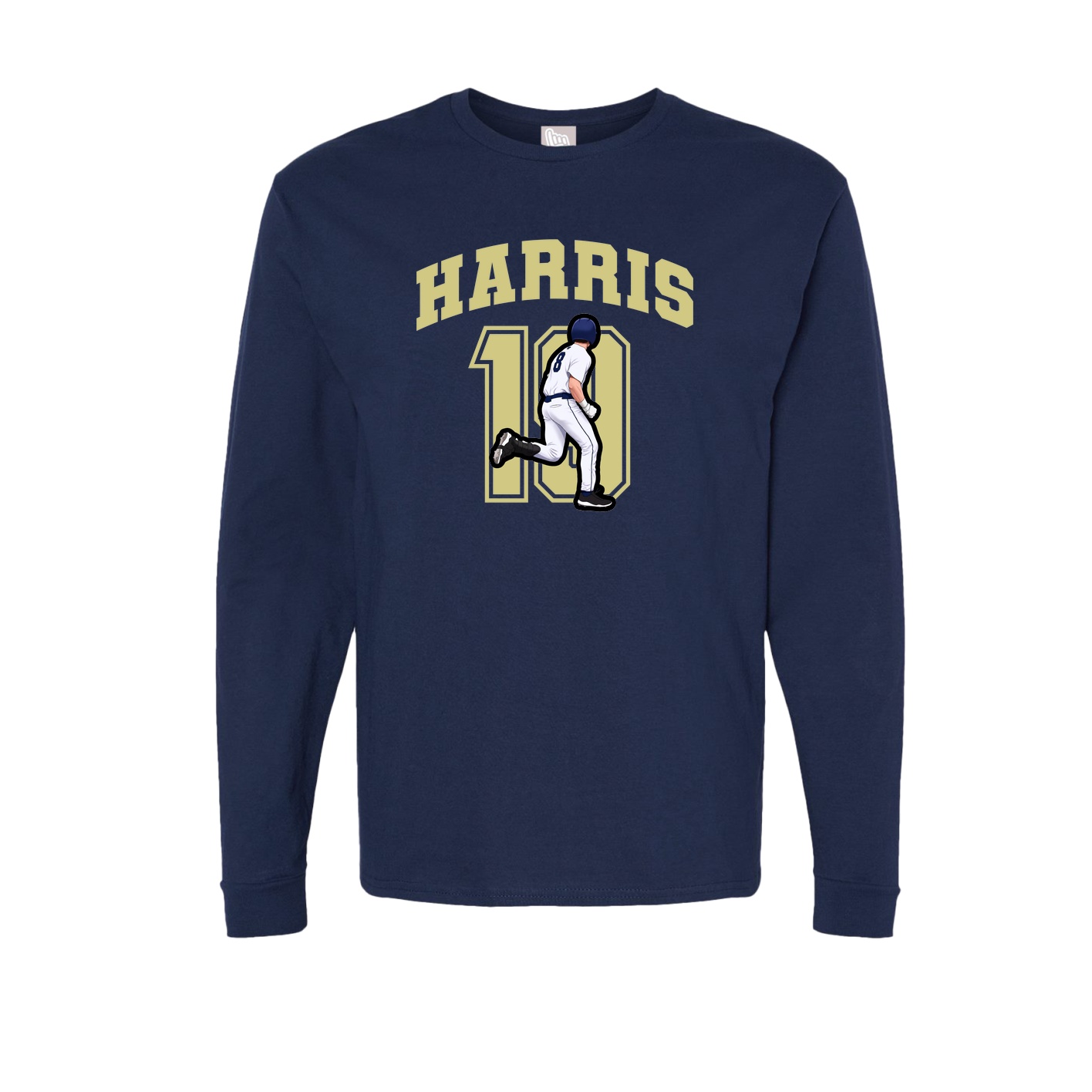 Long Sleeve Tee — Number in Navy