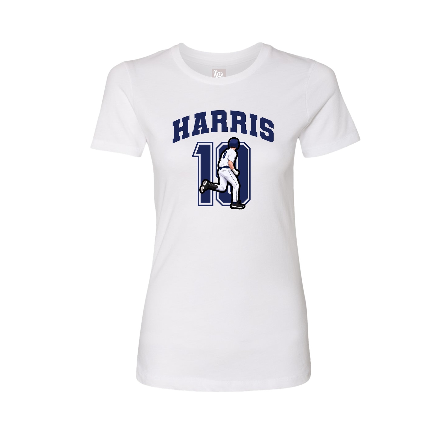 Fitted Women's Tee — Number in White