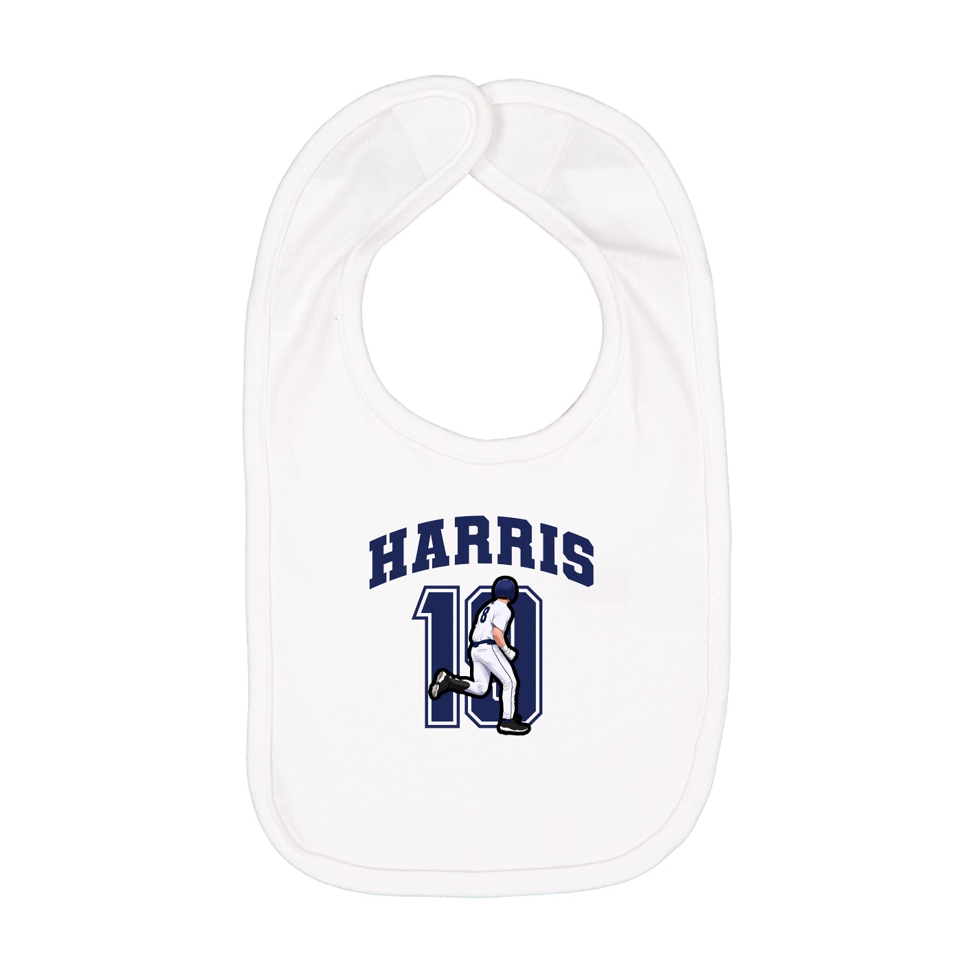 Infant Bib — Number in White