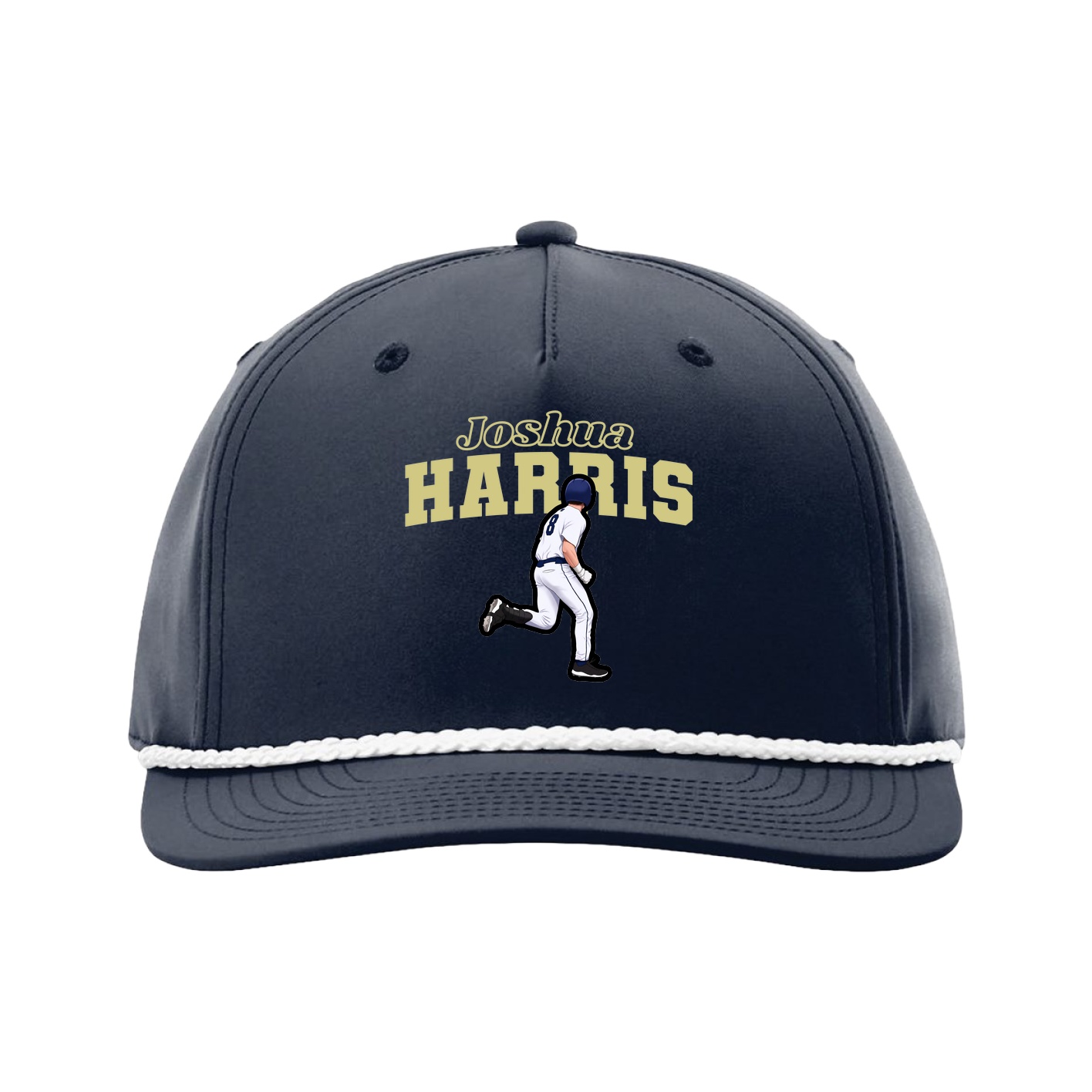 Five-Panel Classic Rope Cap — Name Arch in Navy