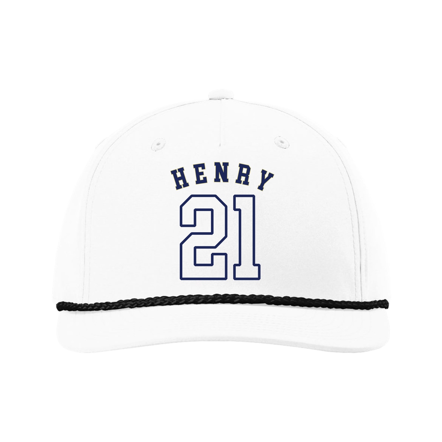 Five-Panel Classic Rope Cap — Shirsey Arch in White