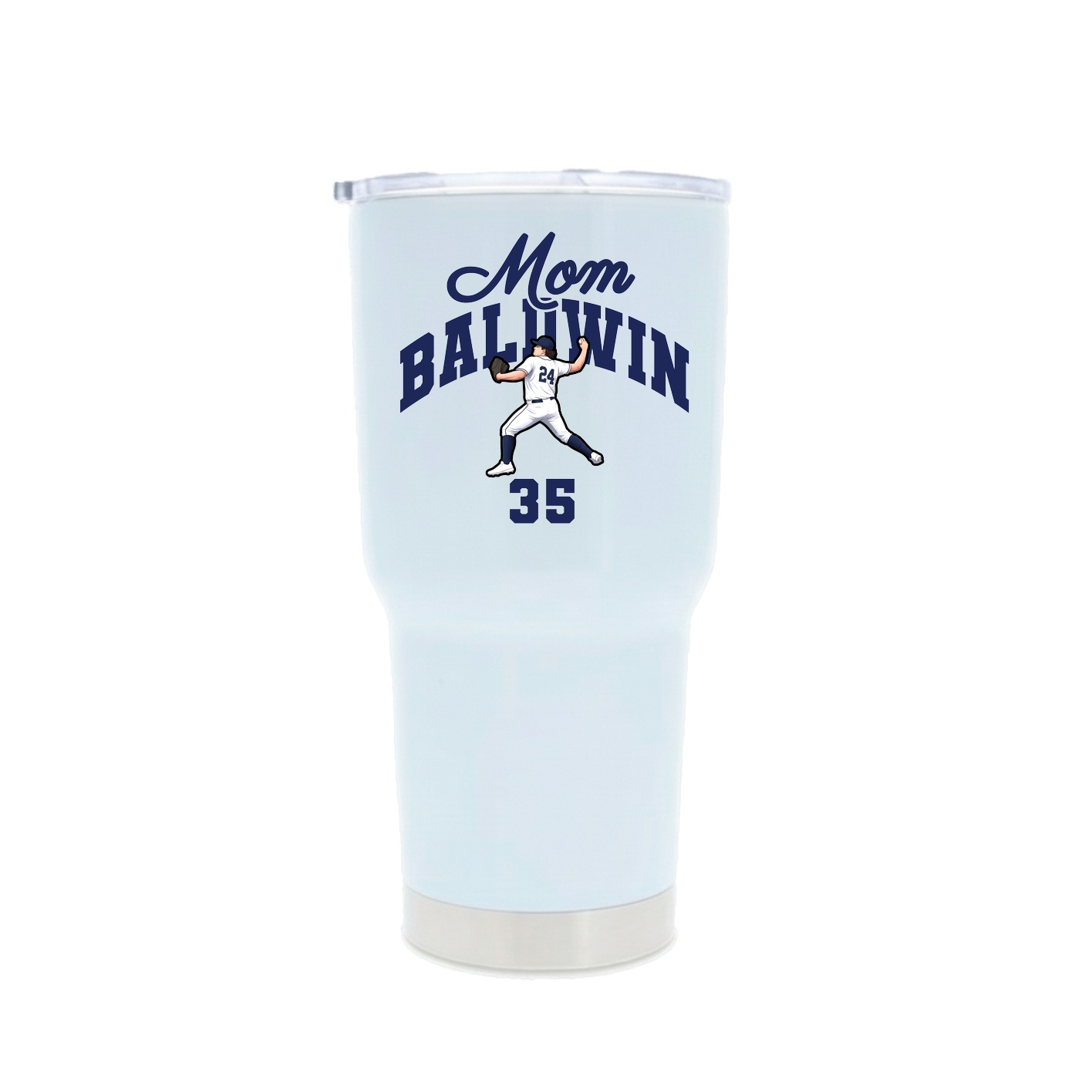 30oz Stainless Steel Tumbler — Mothers Day Arch in White