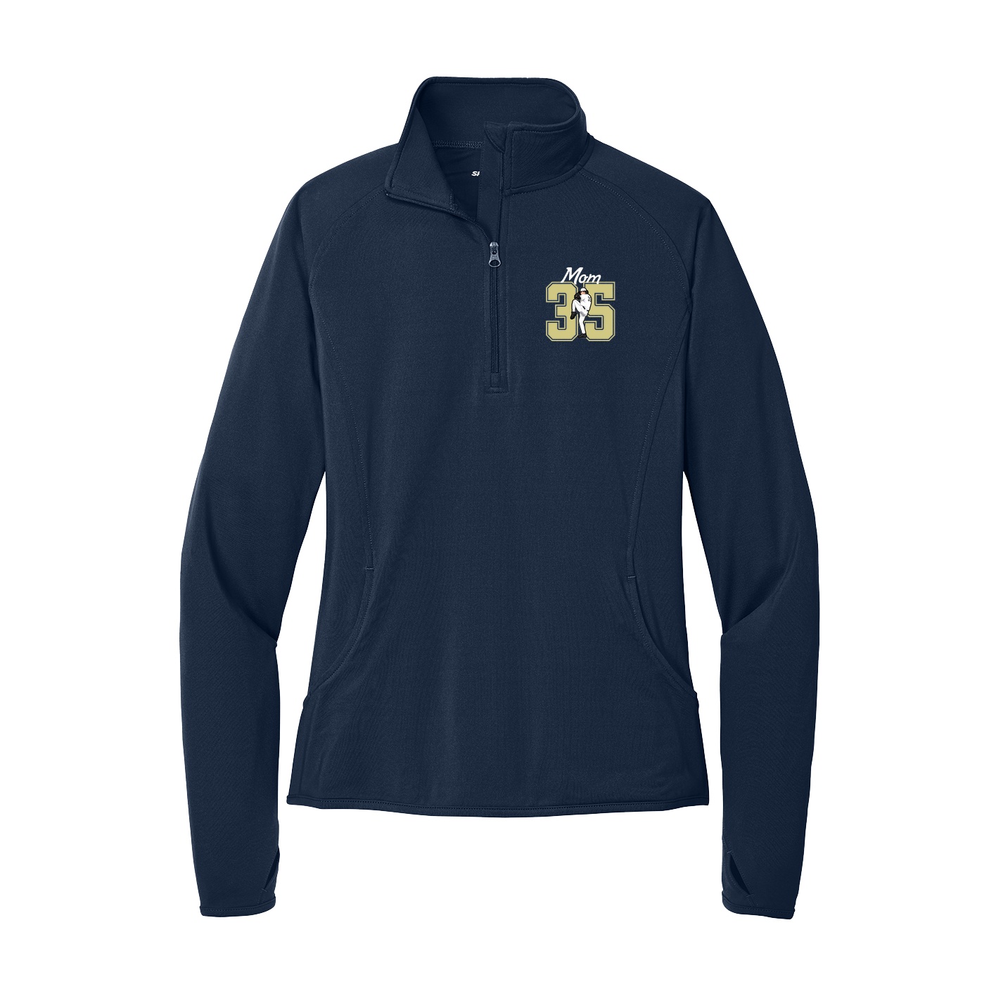 Women's Q-Zip Pullover — Mothers Day Shirsey in Navy