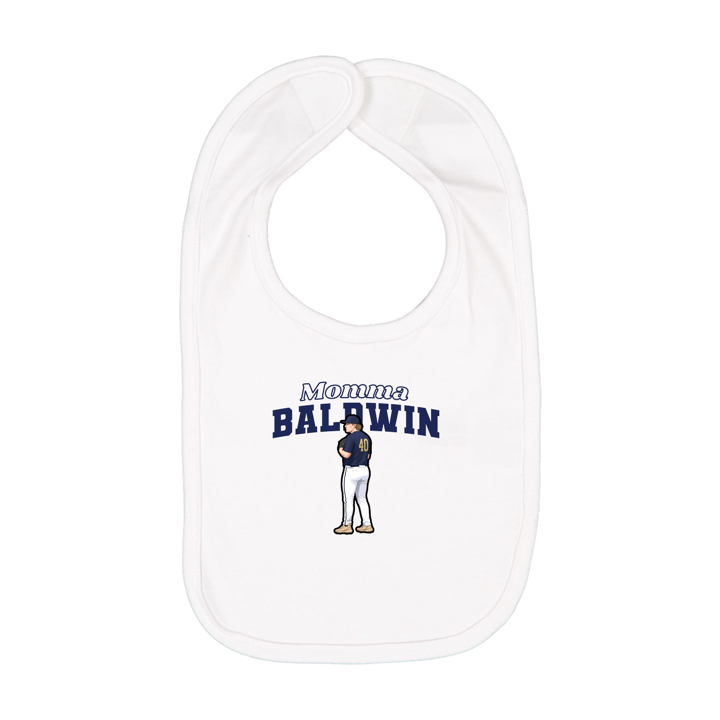 Infant Bib — Mothers Day Block in White