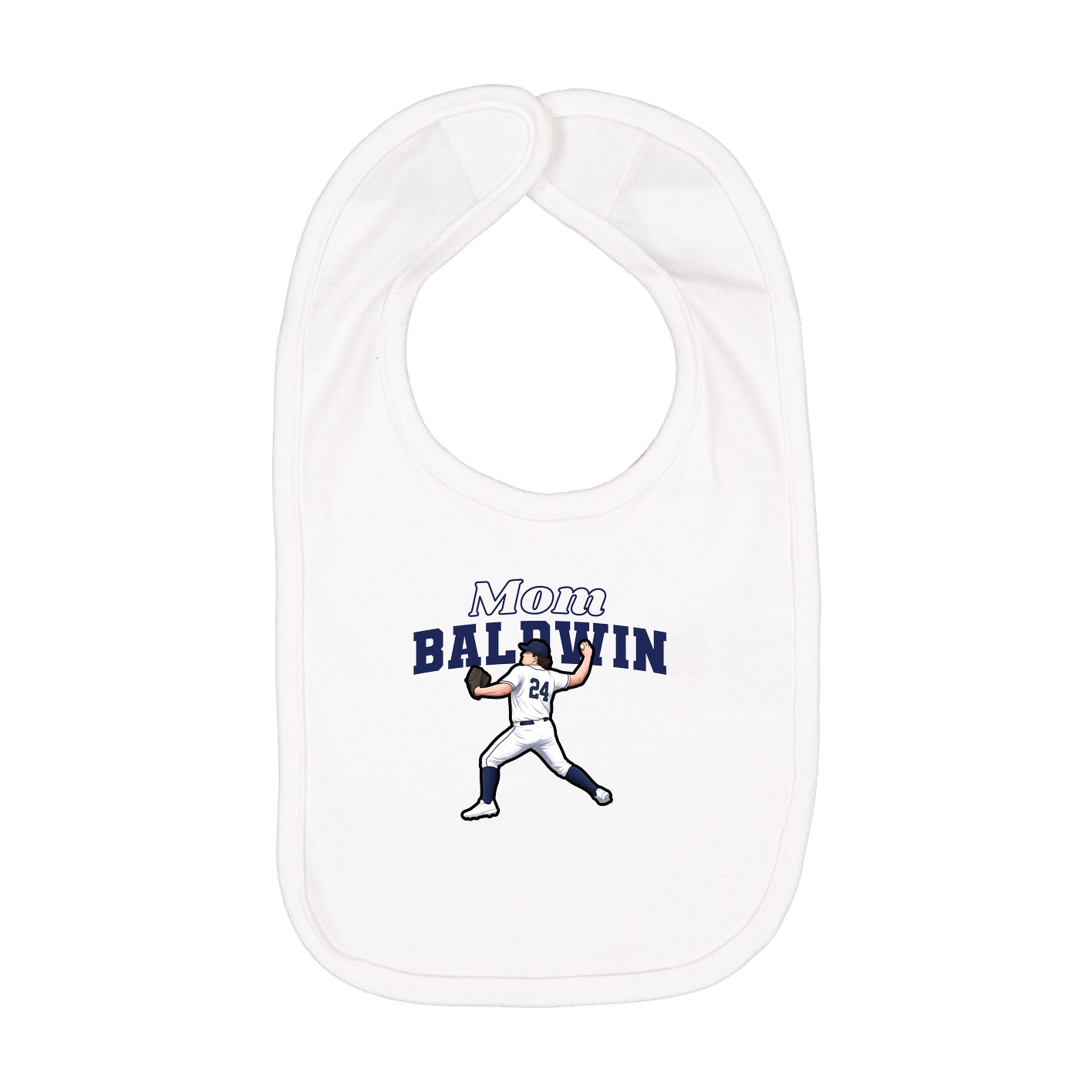 Infant Bib — Mothers Day Block in White