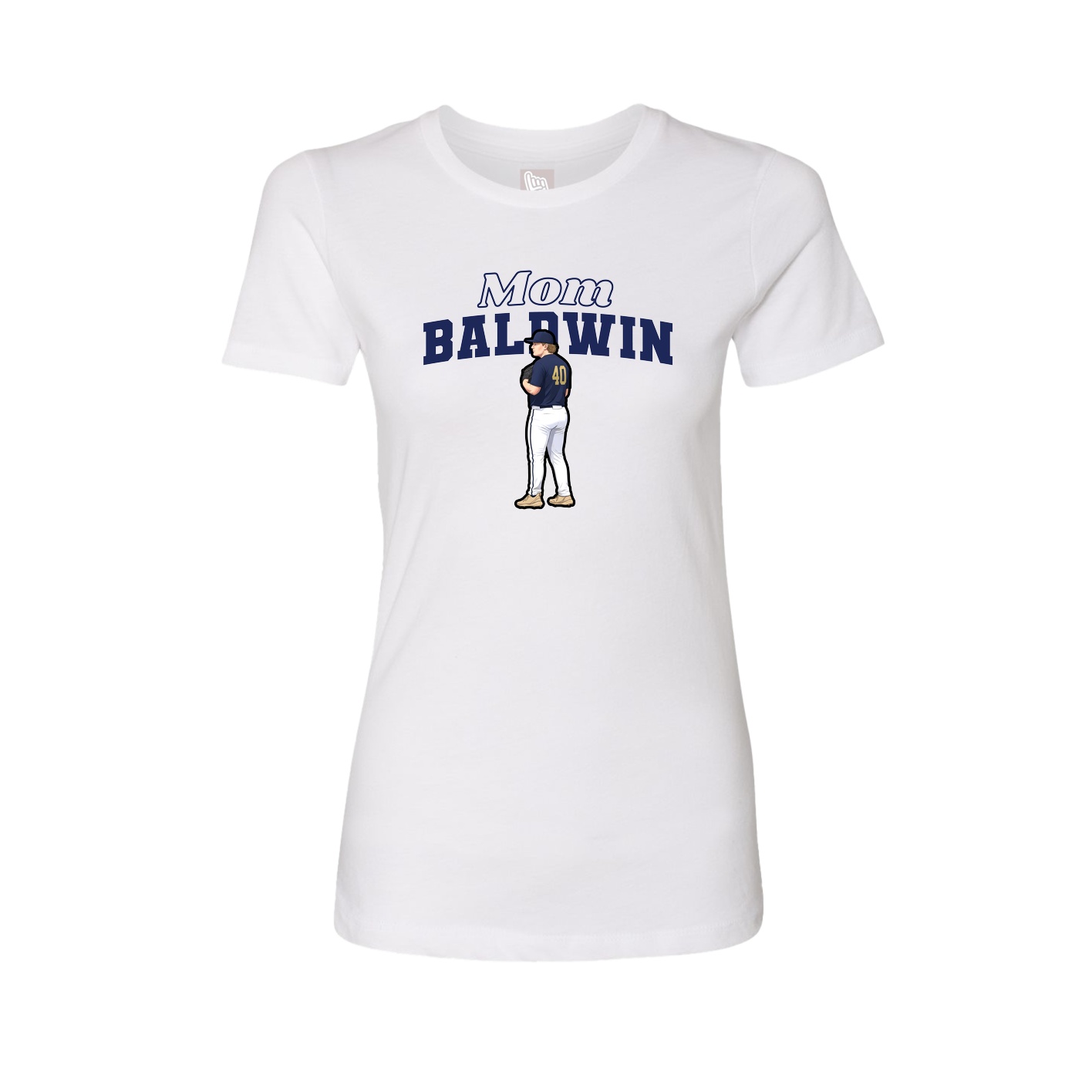 Womens Tee — Mothers Day Block in White