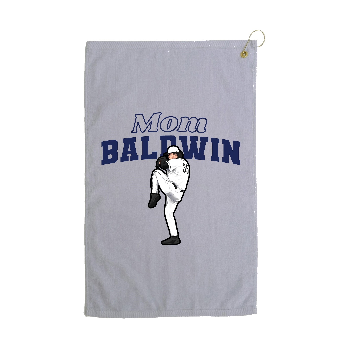 Golf Towel — Mothers Day Block in Grey
