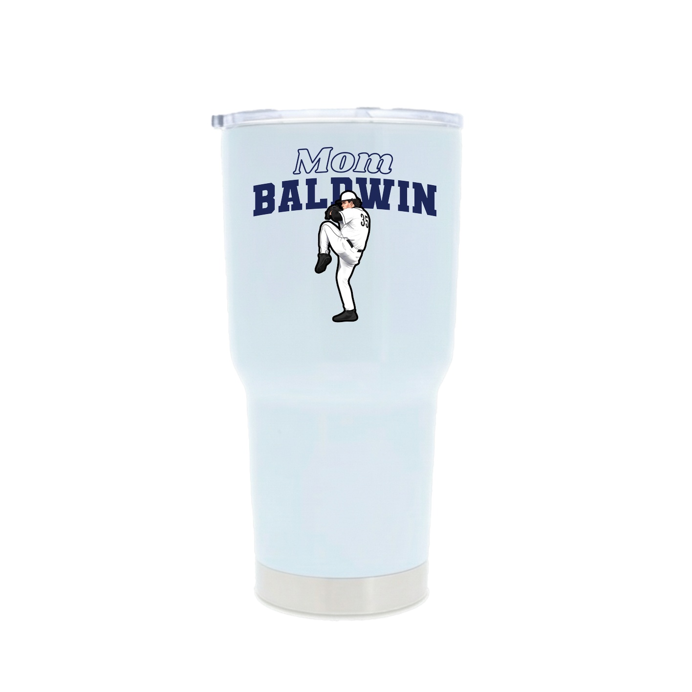 30oz Stainless Steel Tumbler — Mothers Day Block in White