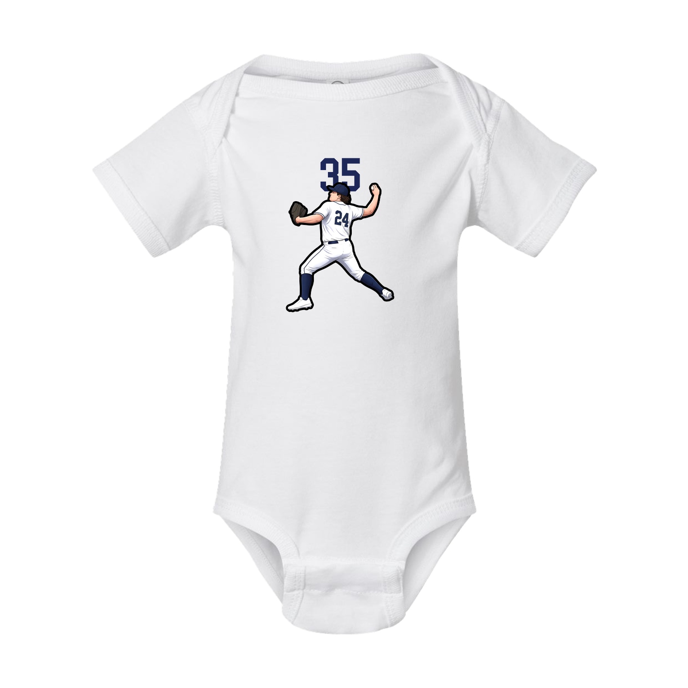 Baby Onesie — Number Top in White