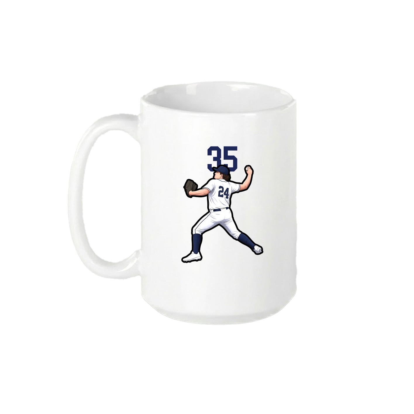 15oz Coffee Mug — Number Top in White