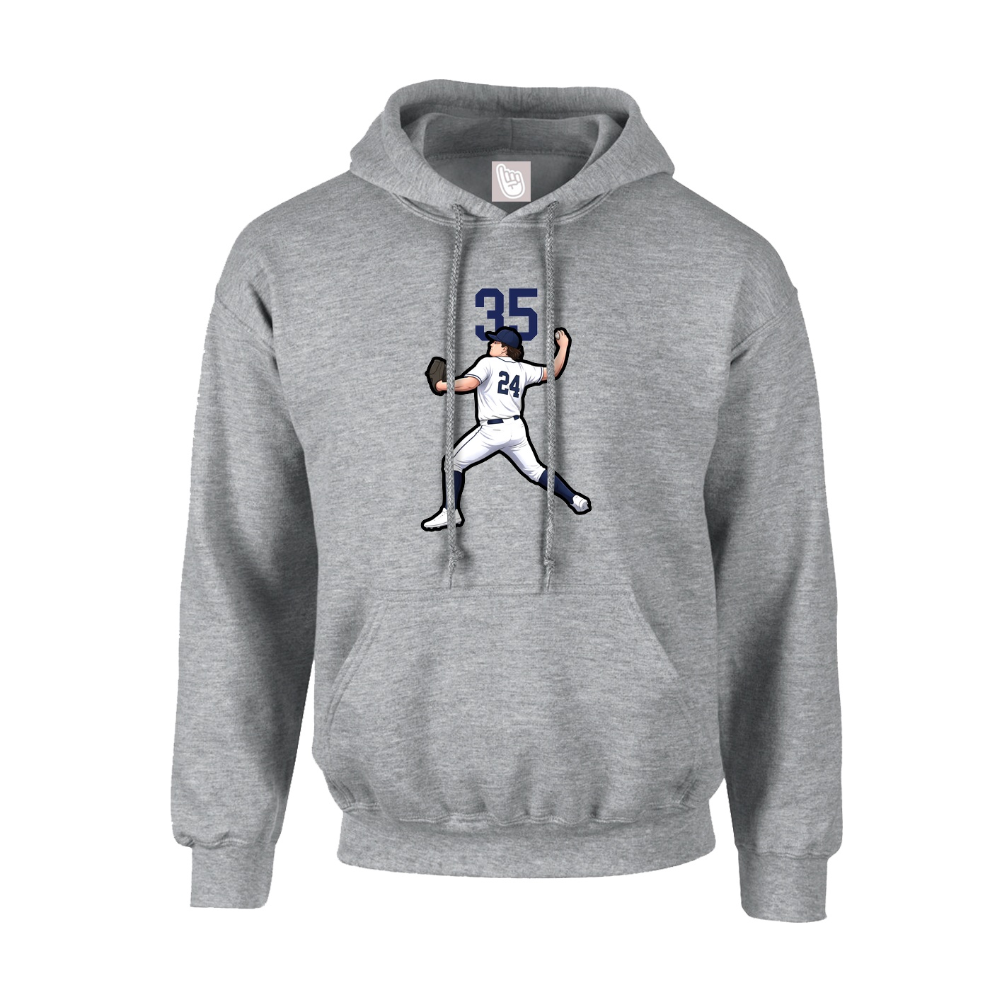 Youth Hoodie — Number Top in Grey