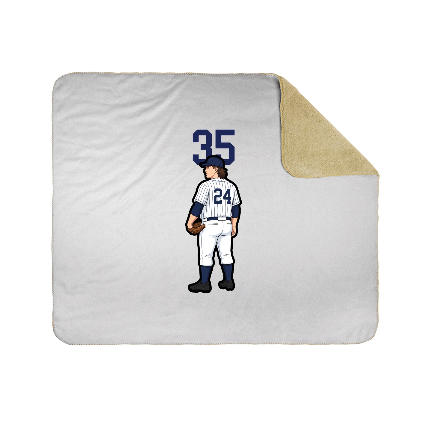 Throw Blanket — Number Top in White