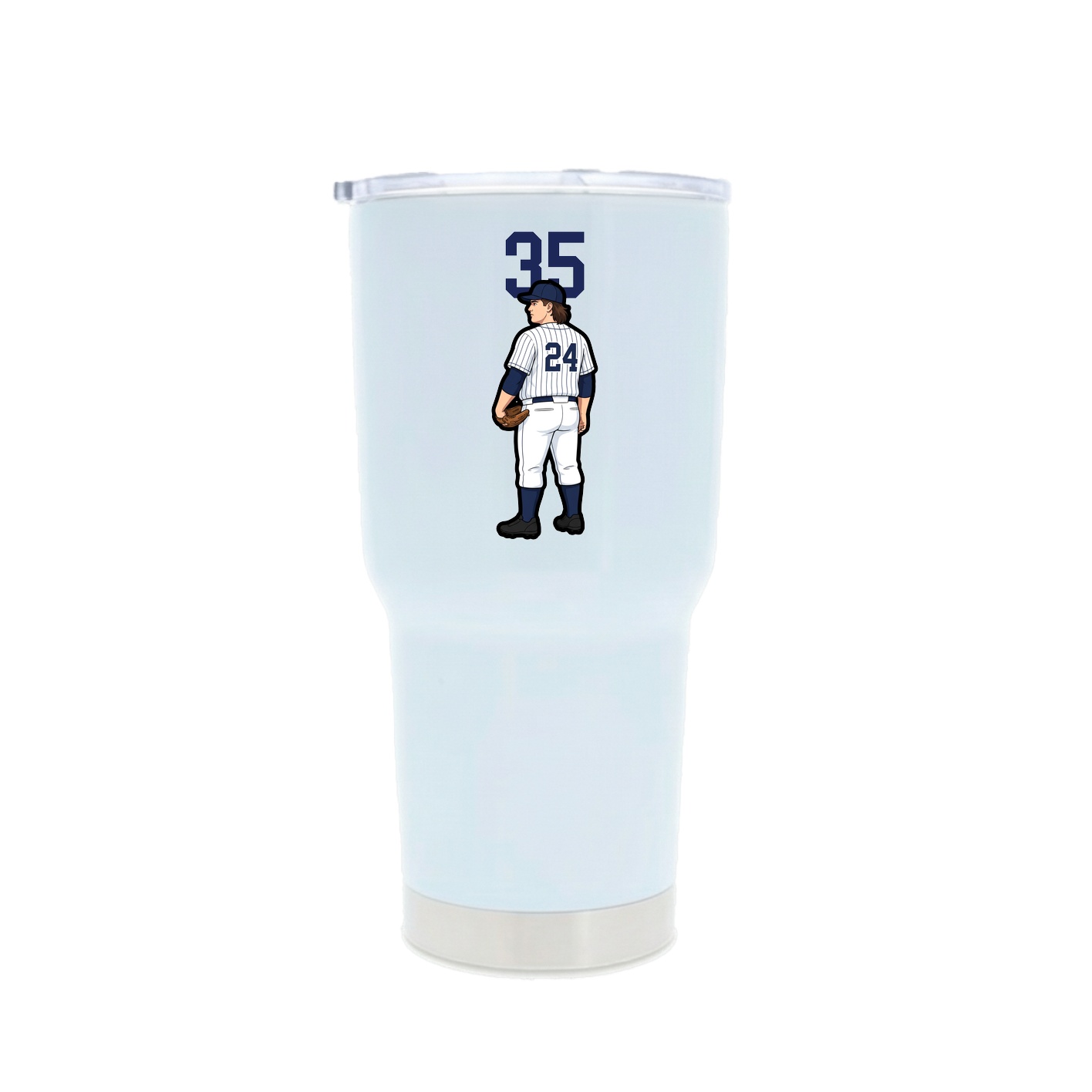 30oz Stainless Steel Tumbler — Number Top in White
