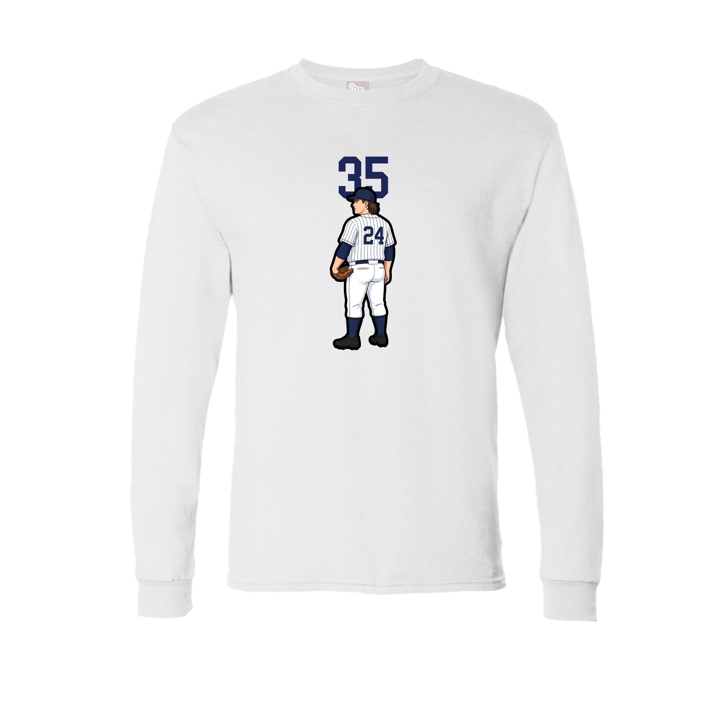 Long Sleeve Tee — Number Top in White