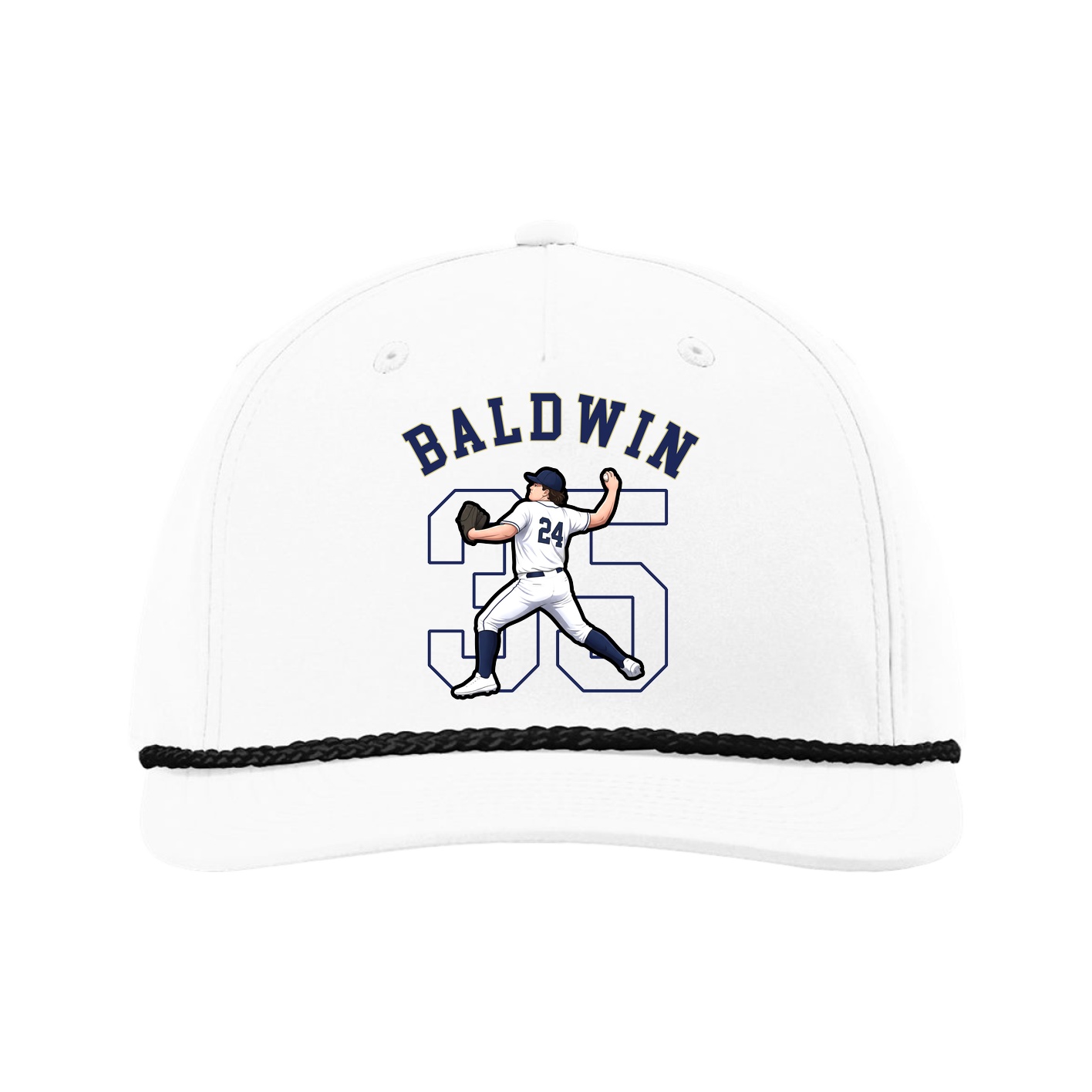 Five-Panel Classic Rope Cap — Shirsey Arch in White