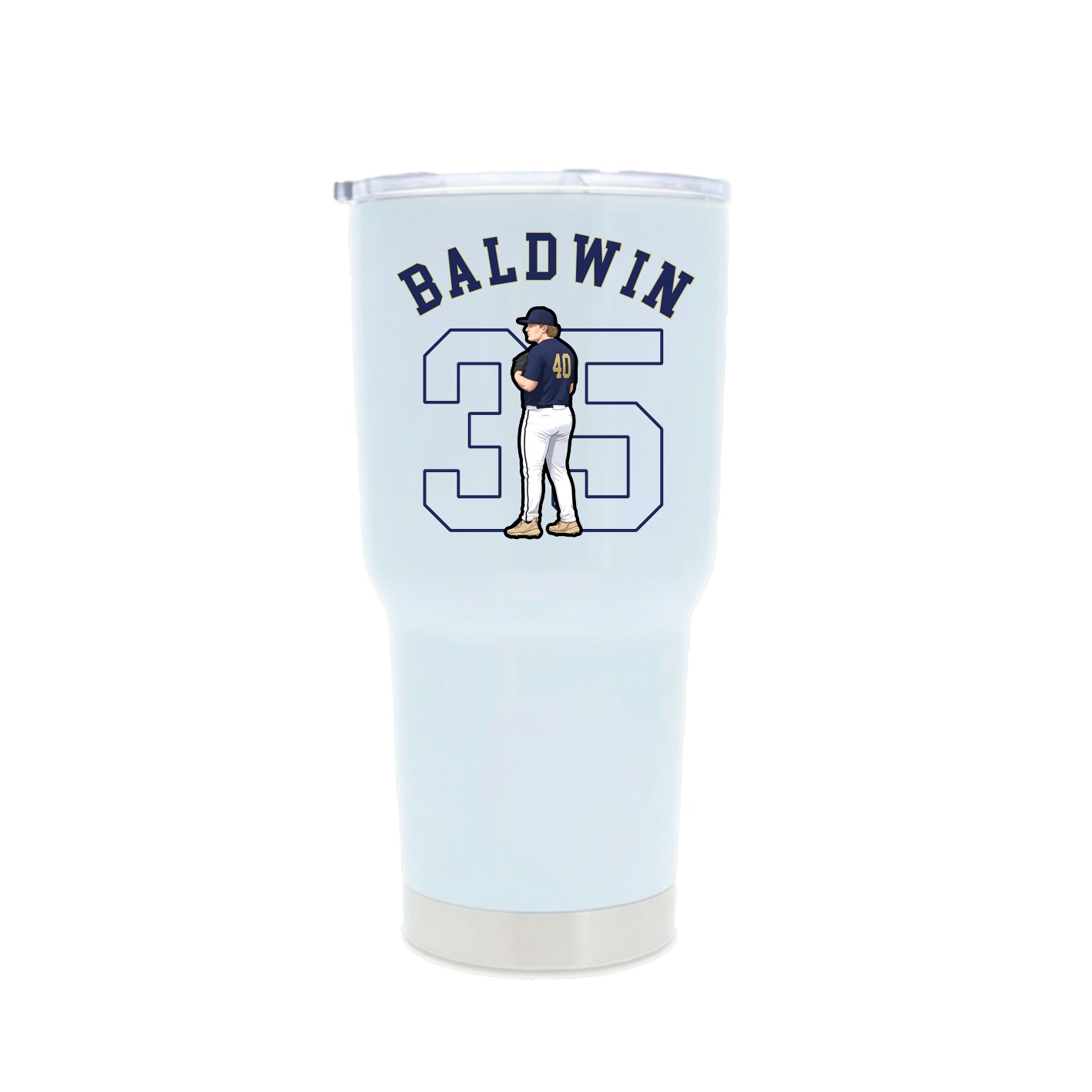 30oz Stainless Steel Tumbler — Shirsey Arch in White