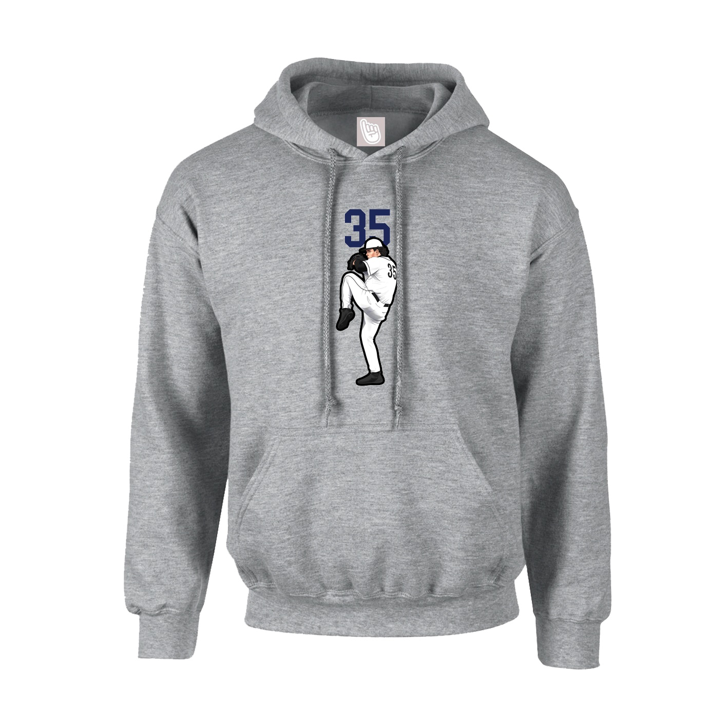 Hoodie — Number Top in Grey