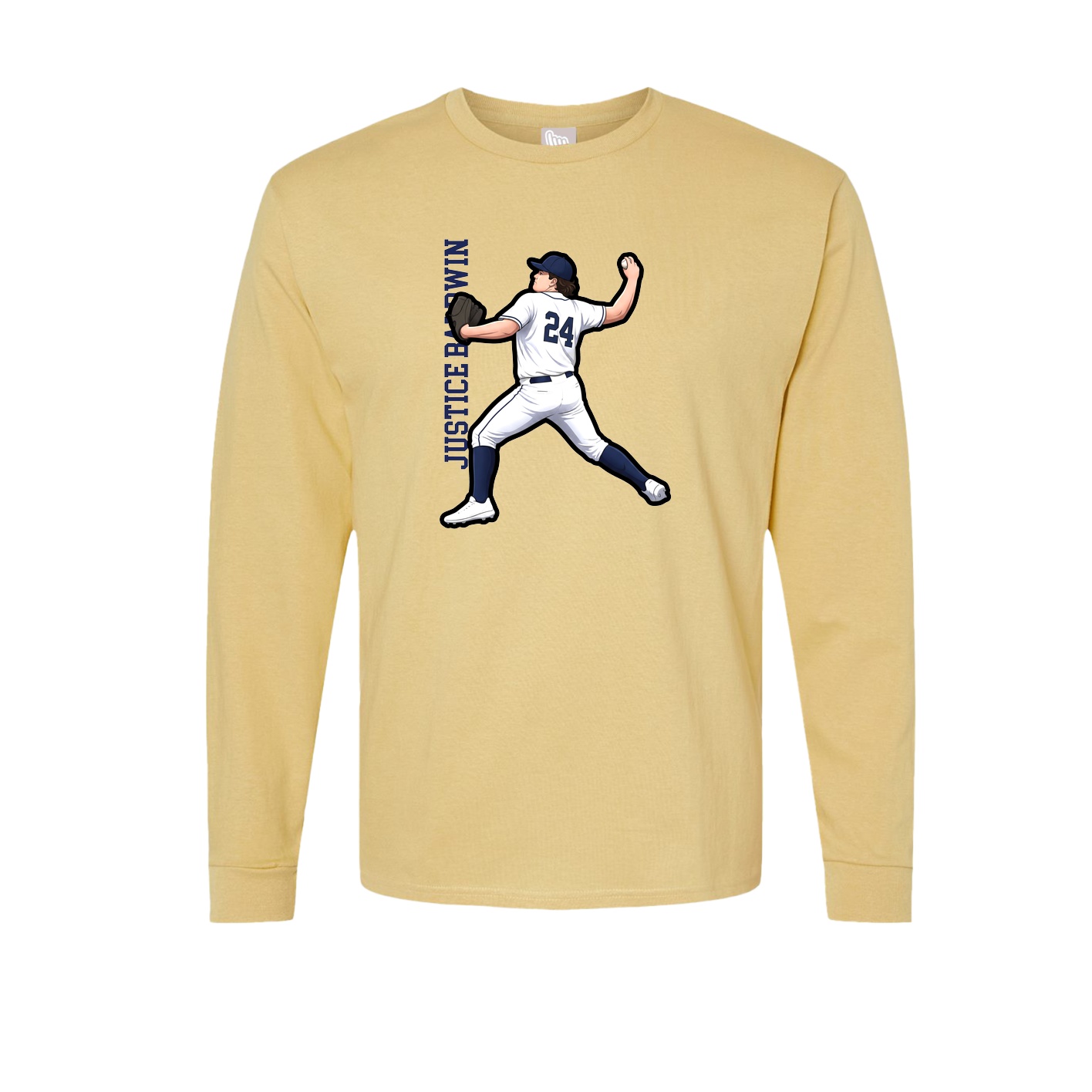Long Sleeve Tee — Name Vertical in Vegas Gold
