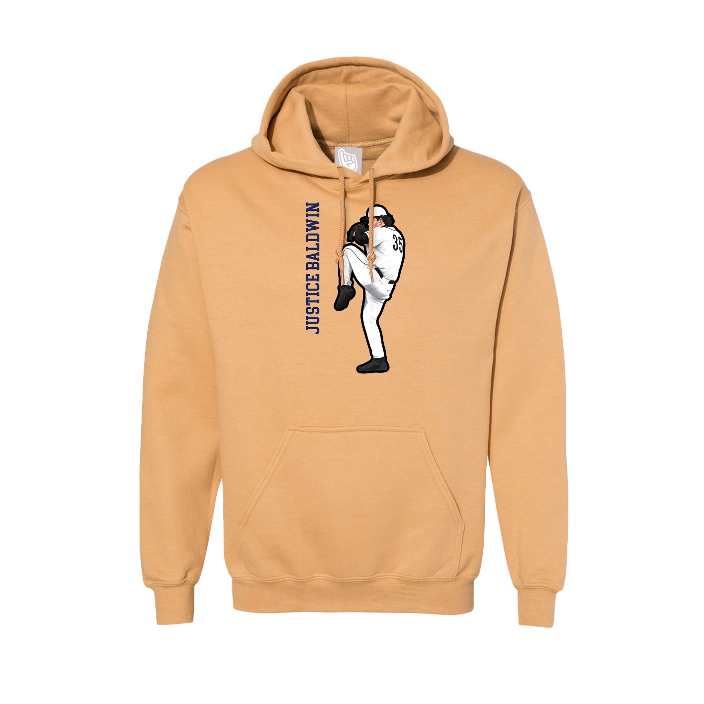 Hoodie — Name Vertical in Vegas Gold