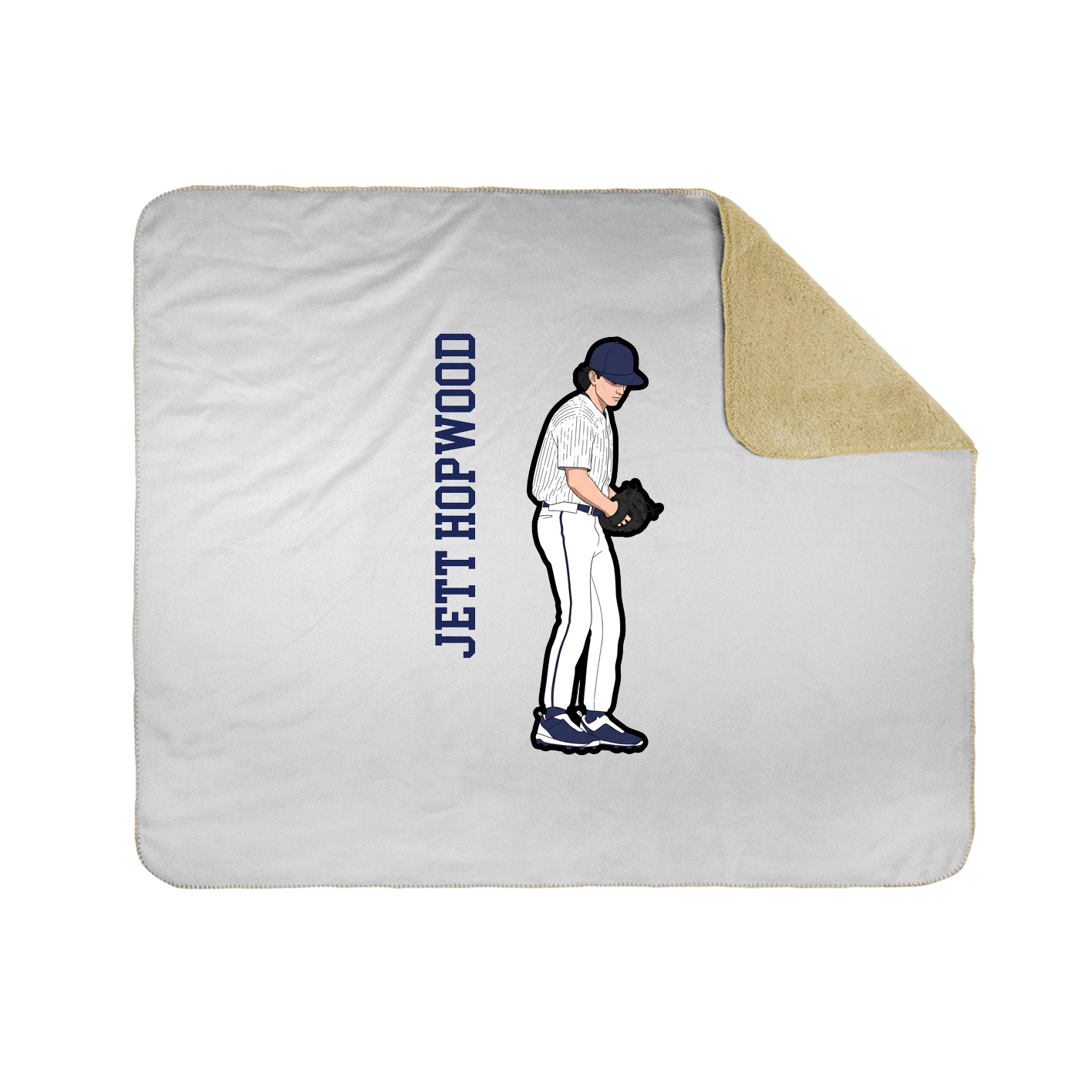 Throw Blanket — Name Vertical in White