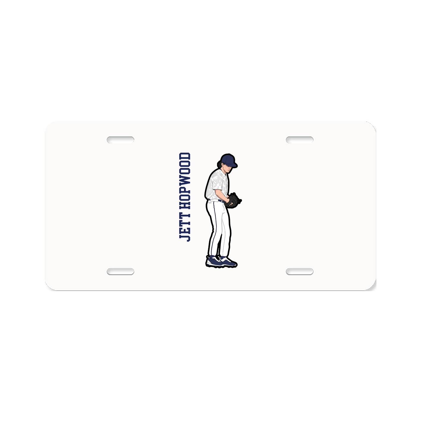 License Plate — Name Vertical in Classic