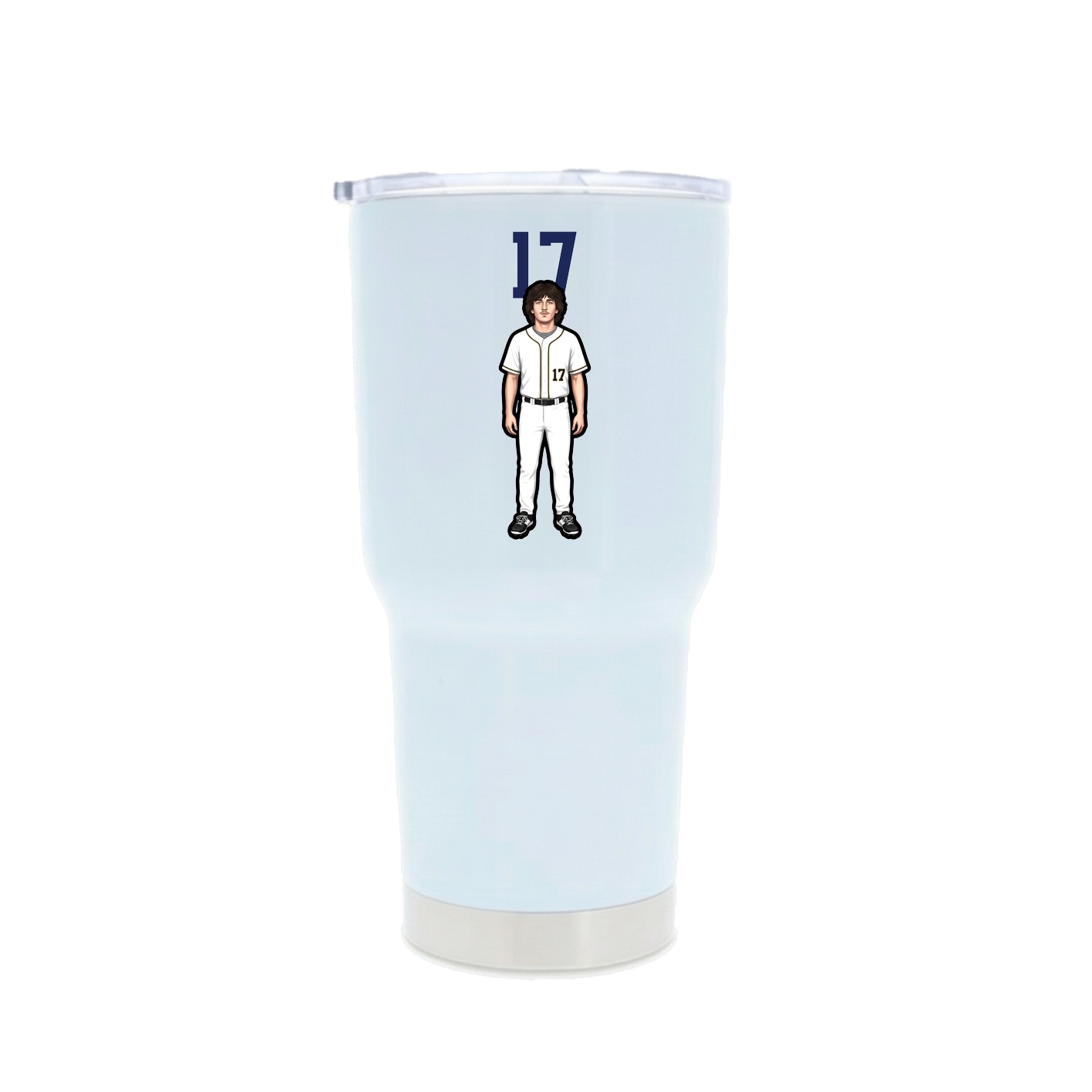 30oz Stainless Steel Tumbler — Number Top in White