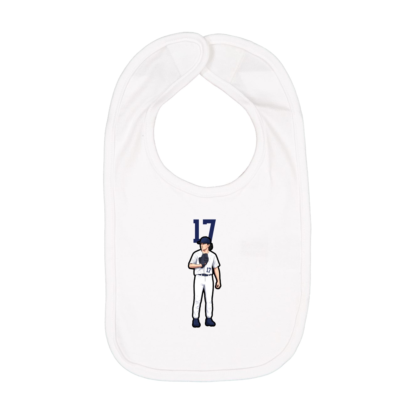 Infant Bib — Number Top in White